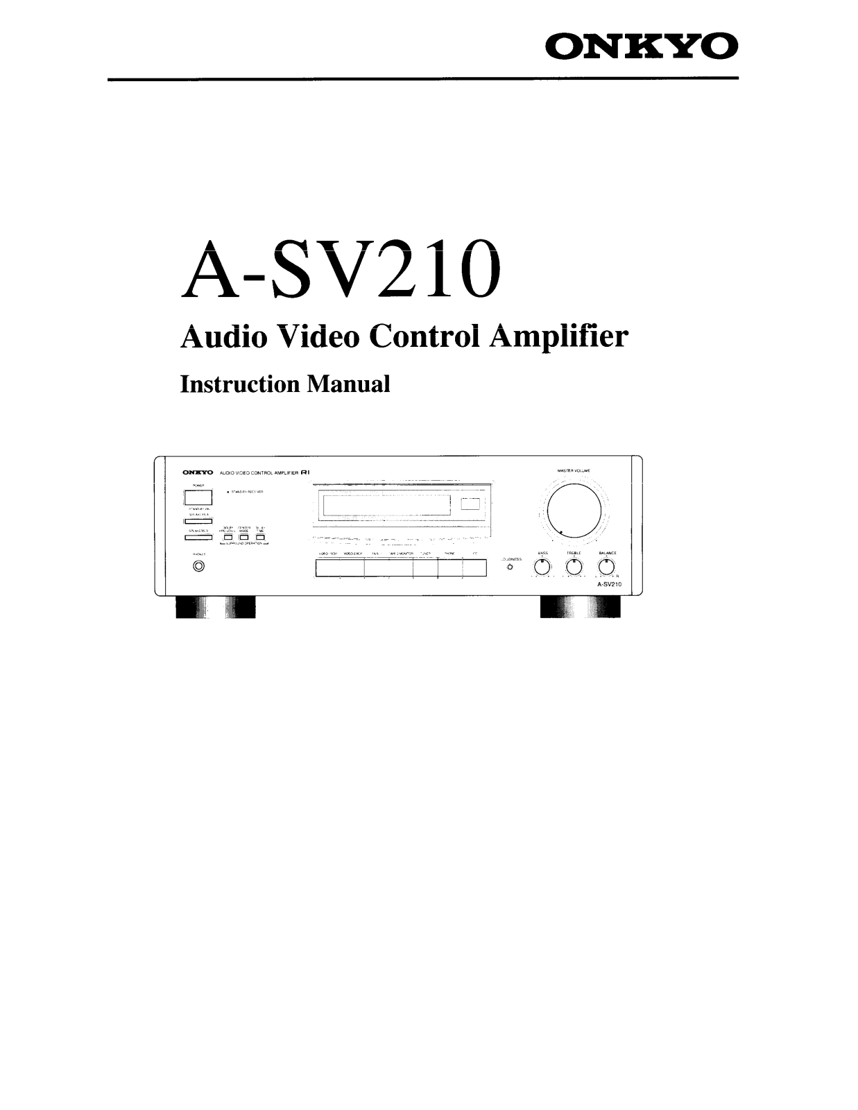 Onkyo ASV-210 Owners Manual