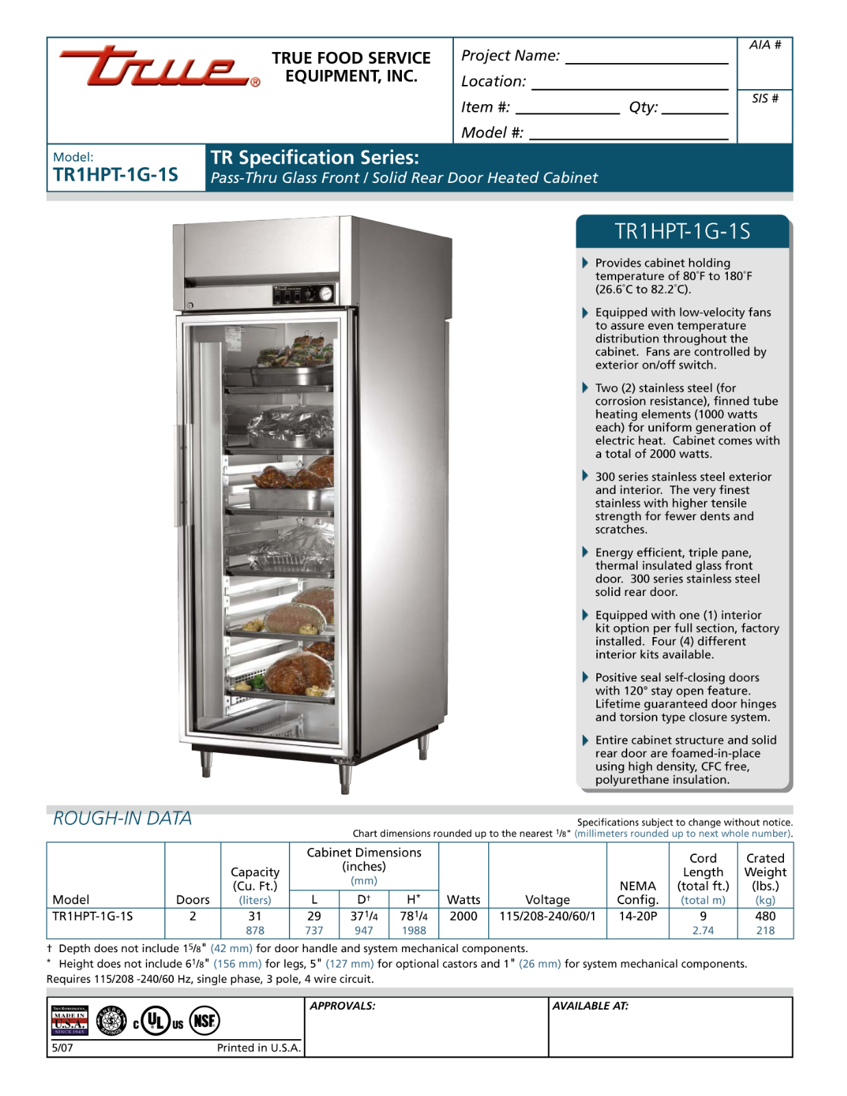 True TR1HPT-1G-1S User Manual