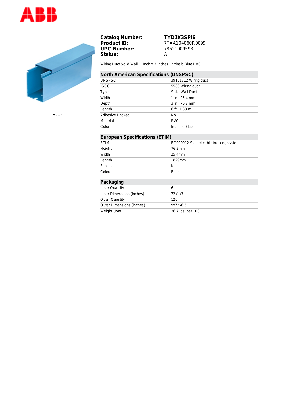 Thomas & Betts TYD1X3SPI6 Data Sheet