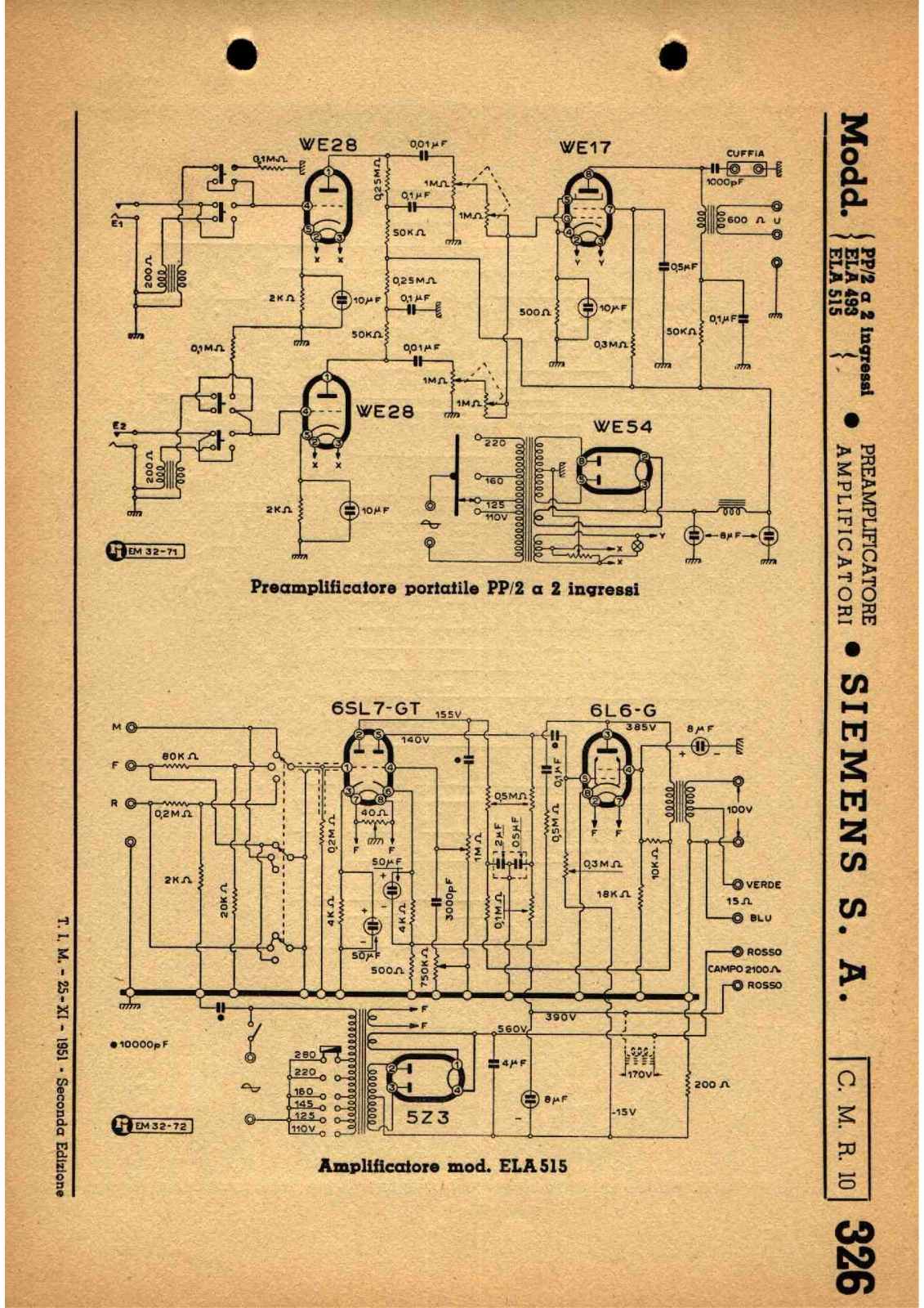 Siemens pp 2 ela515 schematic