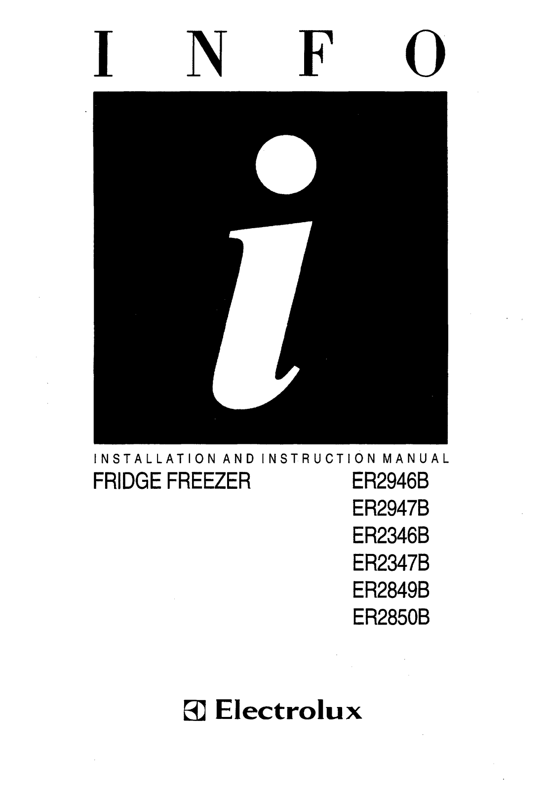 Electrolux ER2947B, ER2946B, ER2849B, ER2346B, ER2347B User Manual