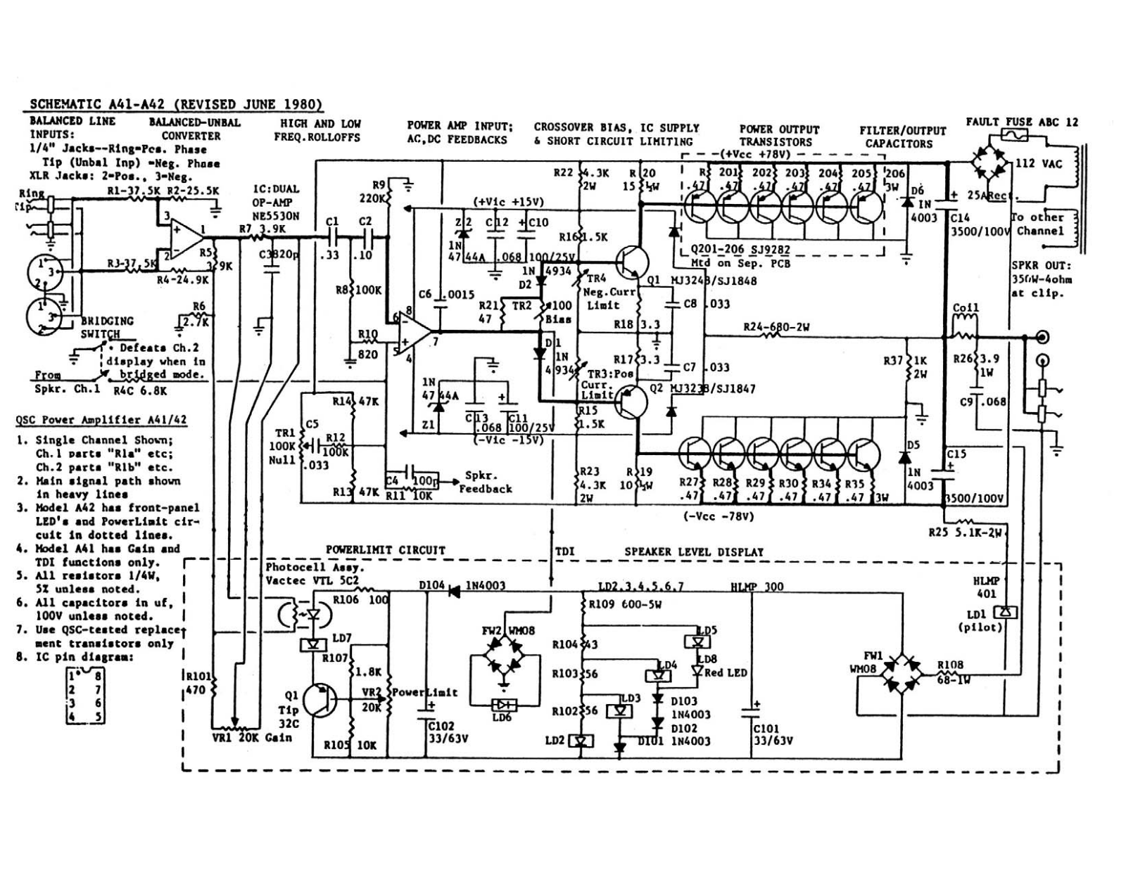 QSC A-42 Schematic