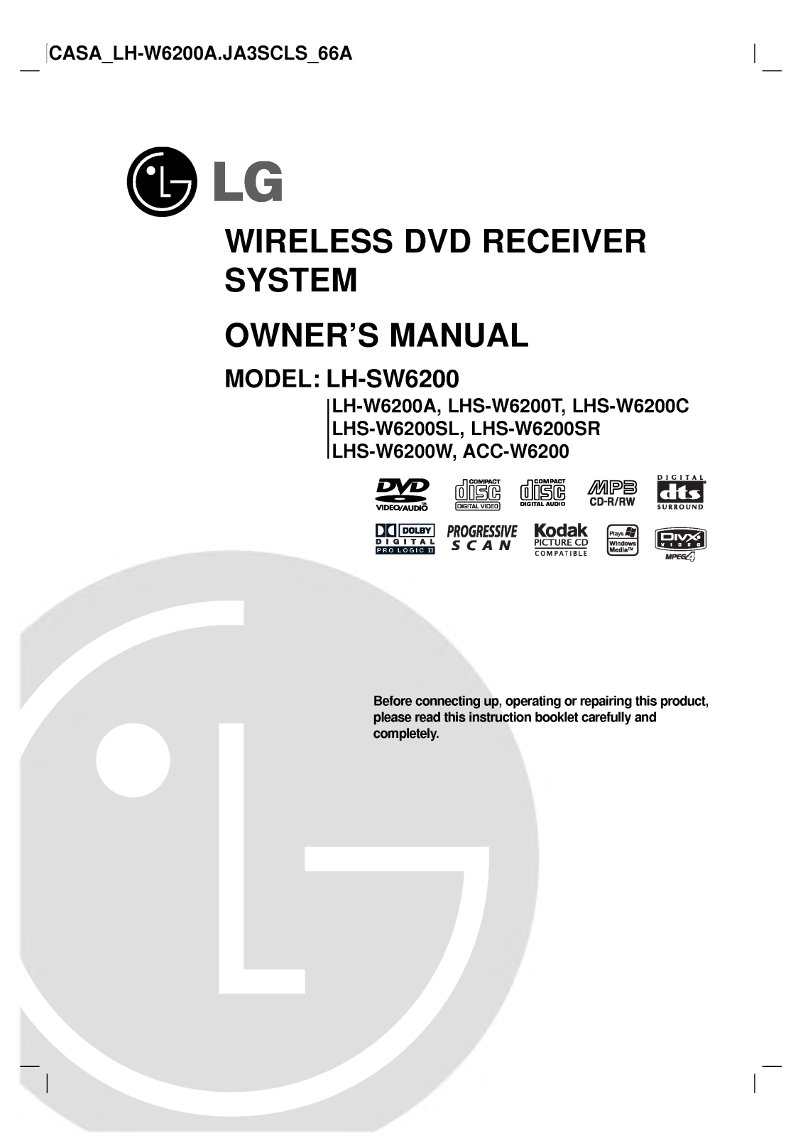 LG LH-W6200A User Manual