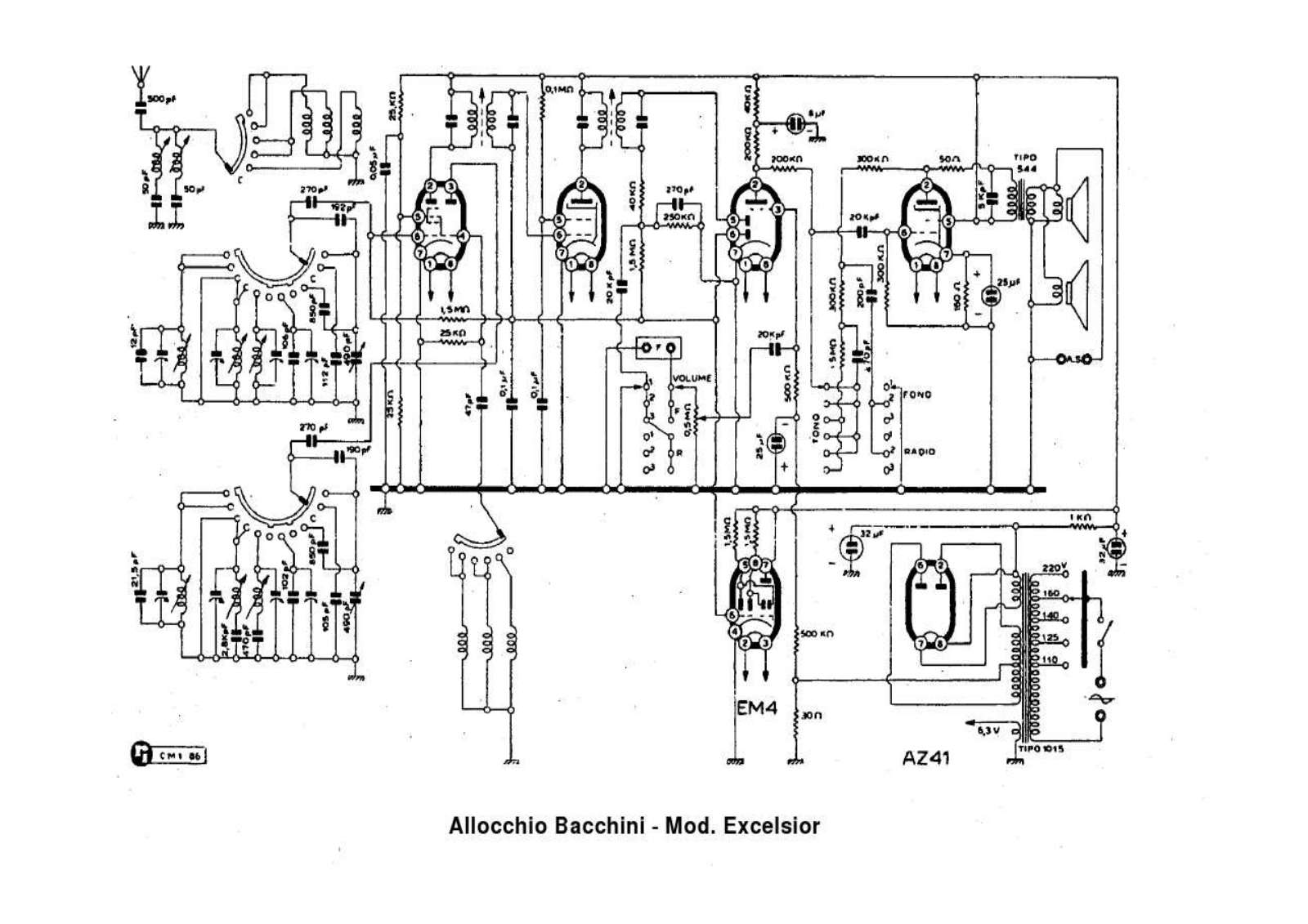 Allocchio Bacchini excelsior schematic