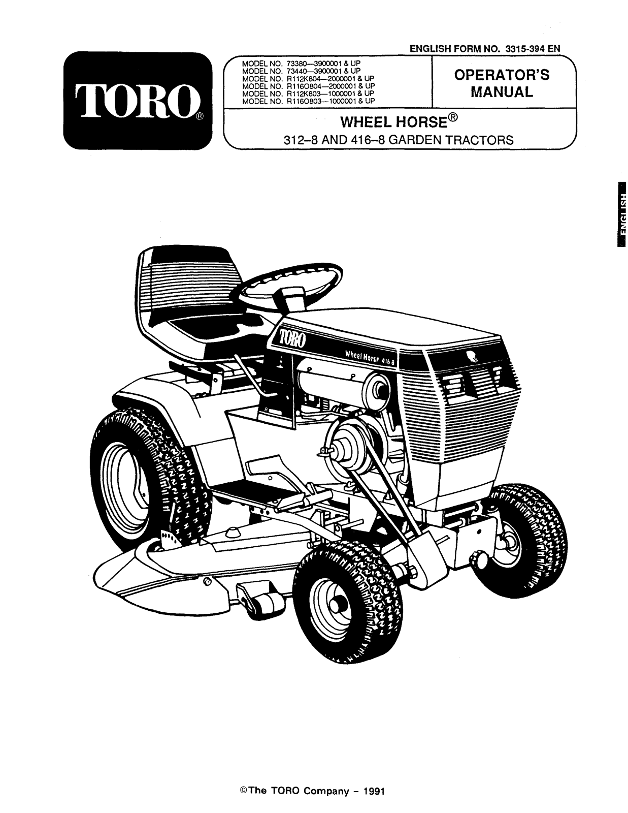 Toro 73380, 73440, R1-12K804, R1-16O804 Operator's Manual