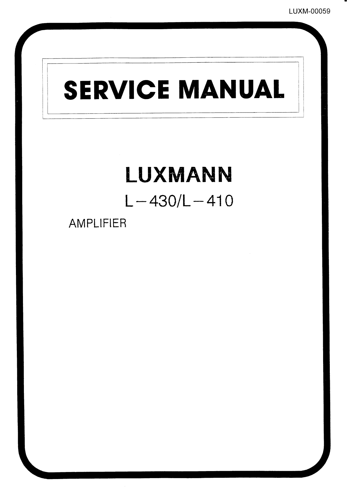 Luxman L 410 L430 Service Manual