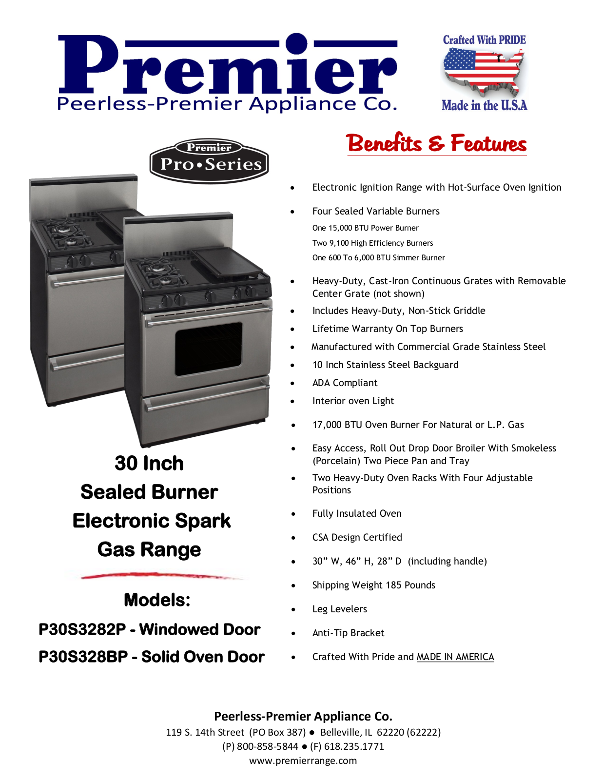 Peerless Stove P30S3282P User Manual