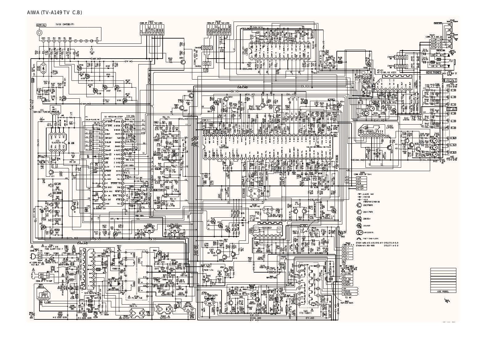 Aiwa TV-A209, TV-A219, TV-A149 Cirquit Diagram