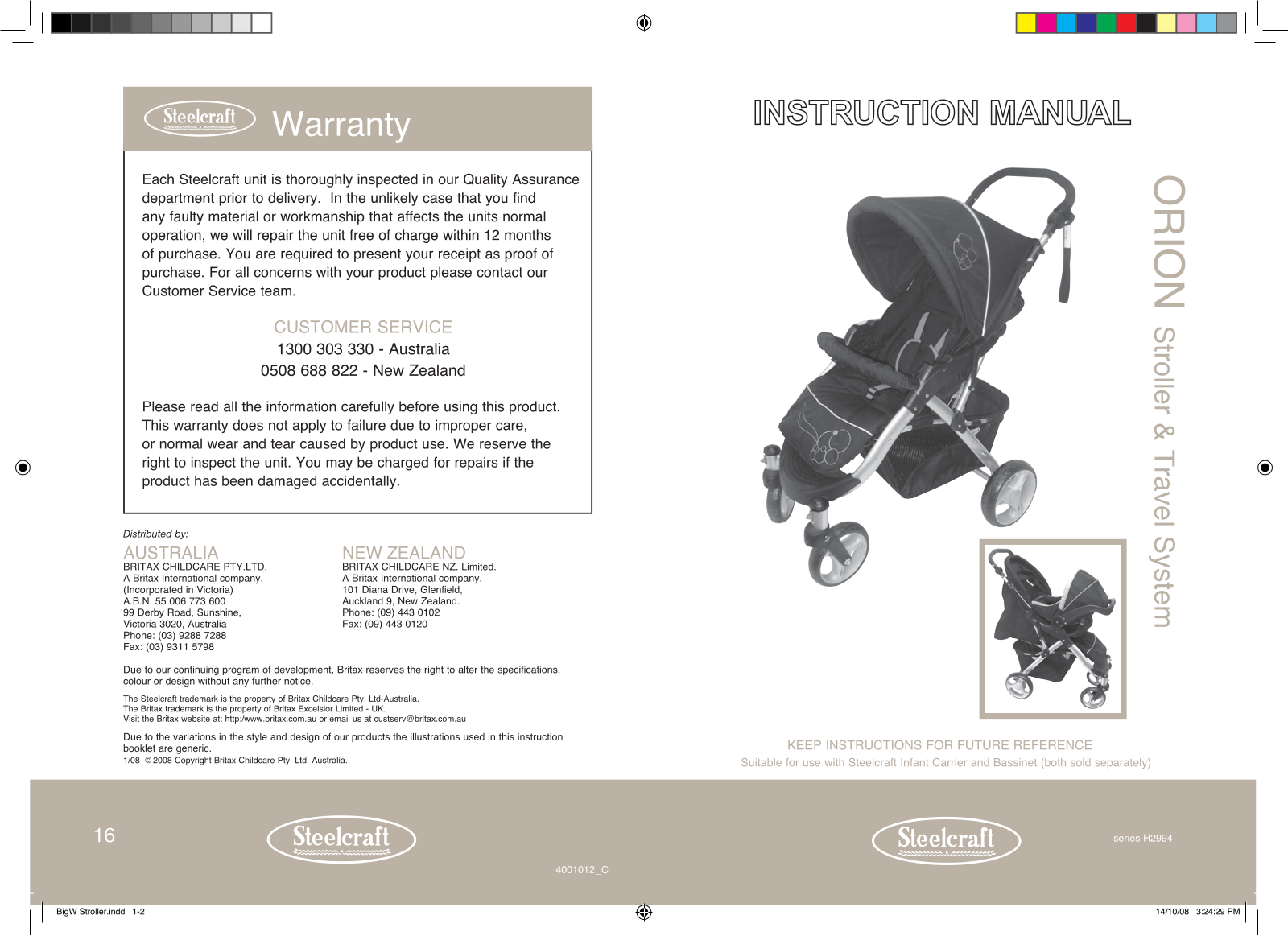 Britax ORION User Manual