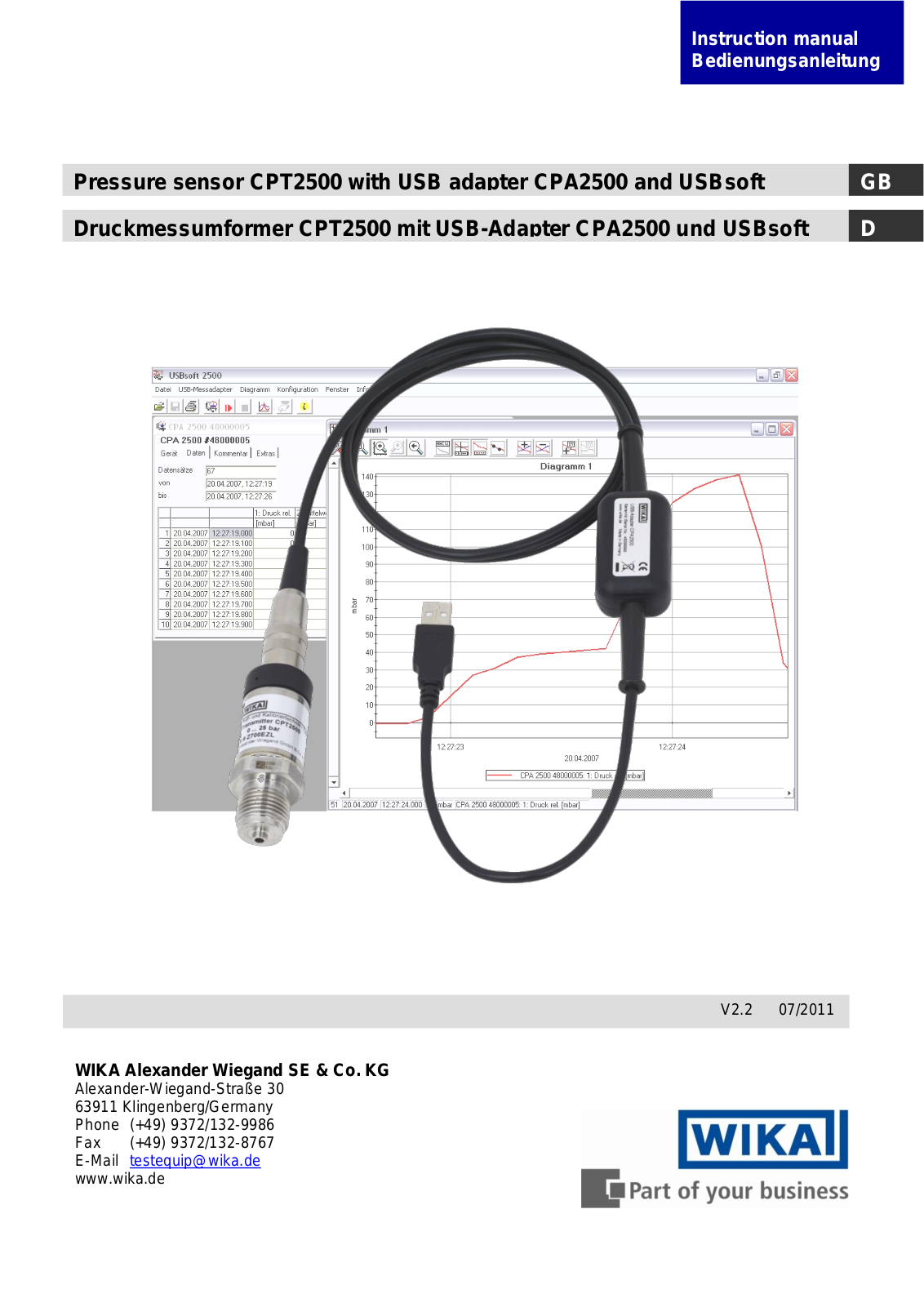 Mensor CPT2500 Operating Manual