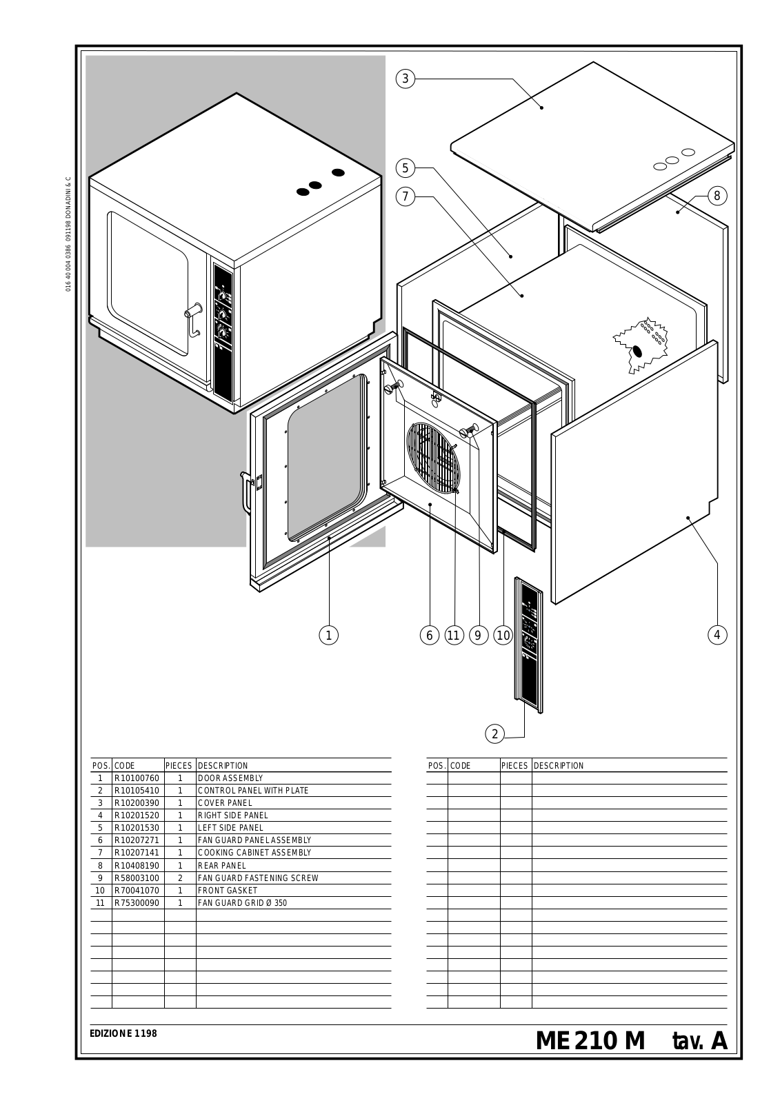 Cleveland CCE210 Parts List