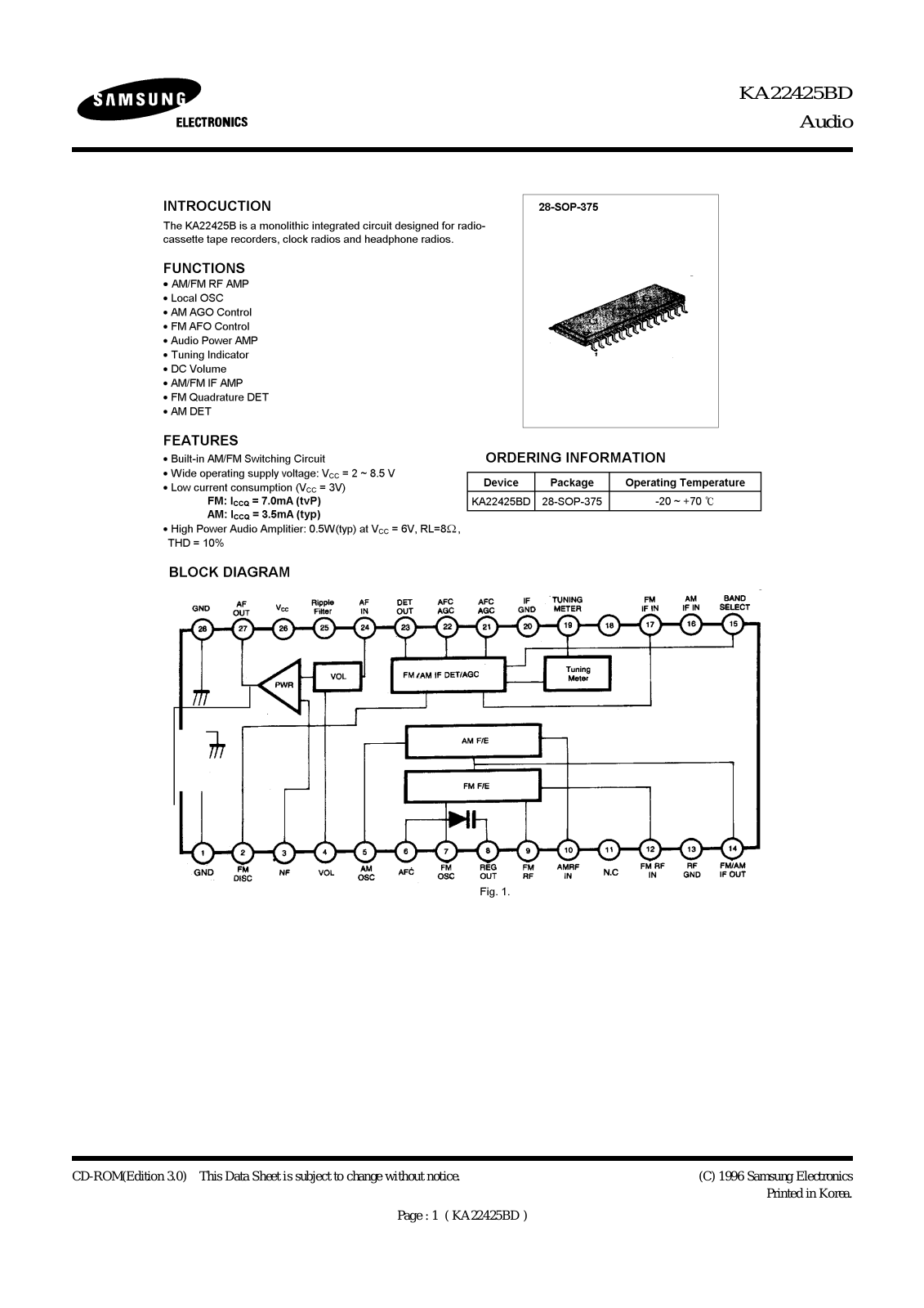 Samsung KA22425BD Datasheet