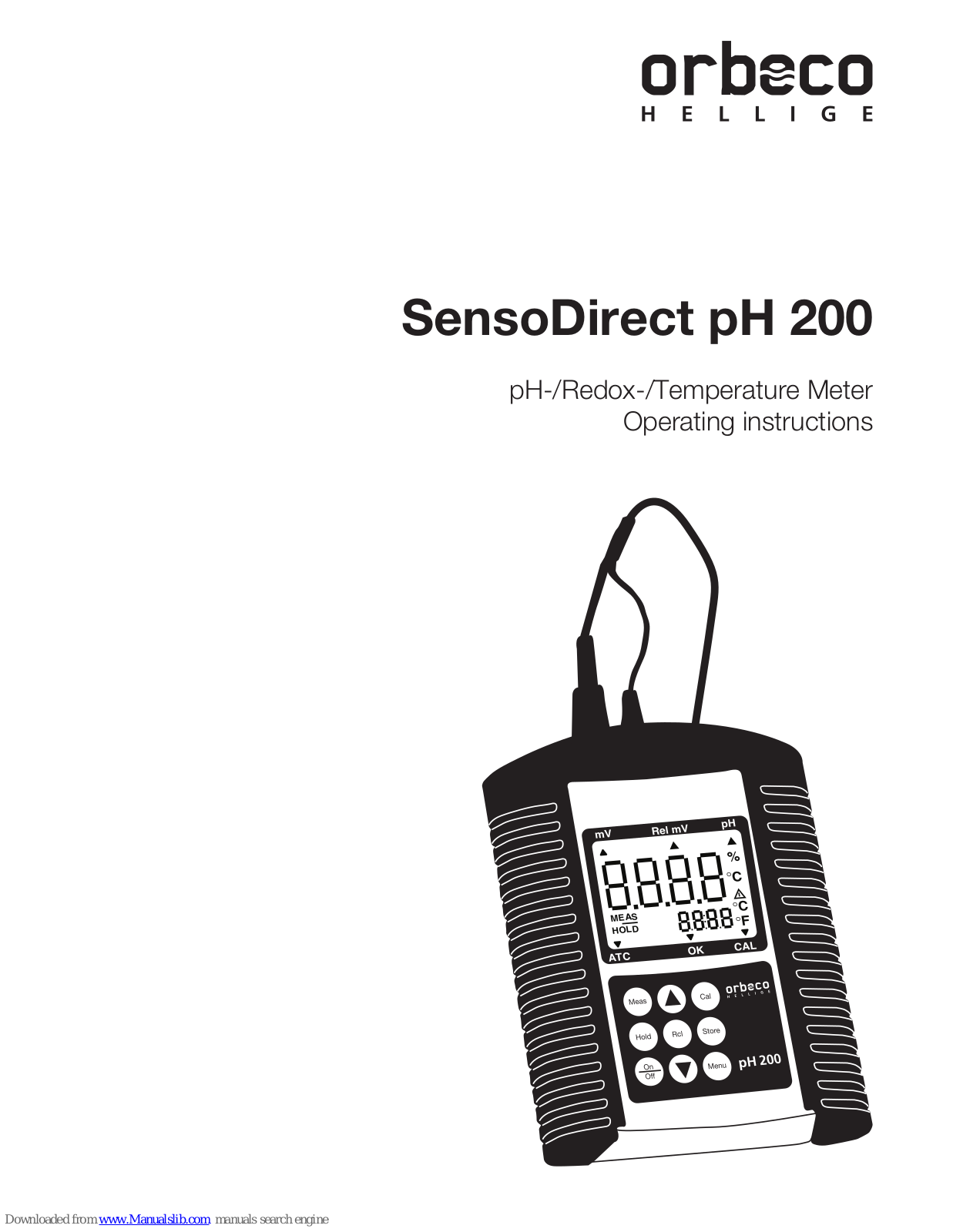 ORBECO SensoDirect pH 200 Operating Instructions Manual