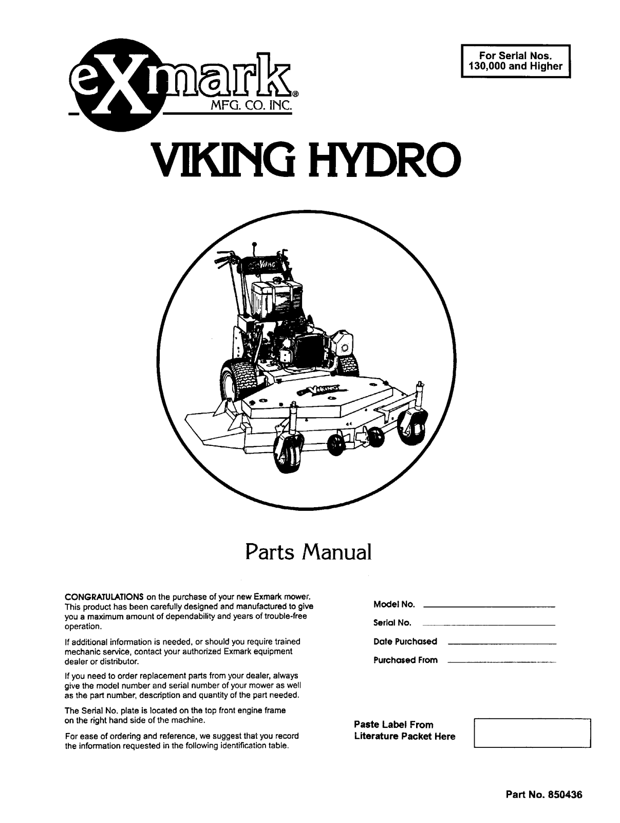 Exmark Viking Hydro User Manual