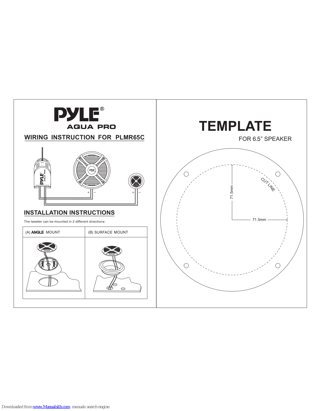 Pyle PLMR65C Instruction Manual - ManualMachine.com