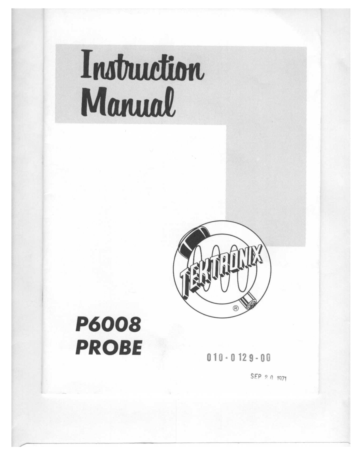 Tektronix P6008 Instruction Manual