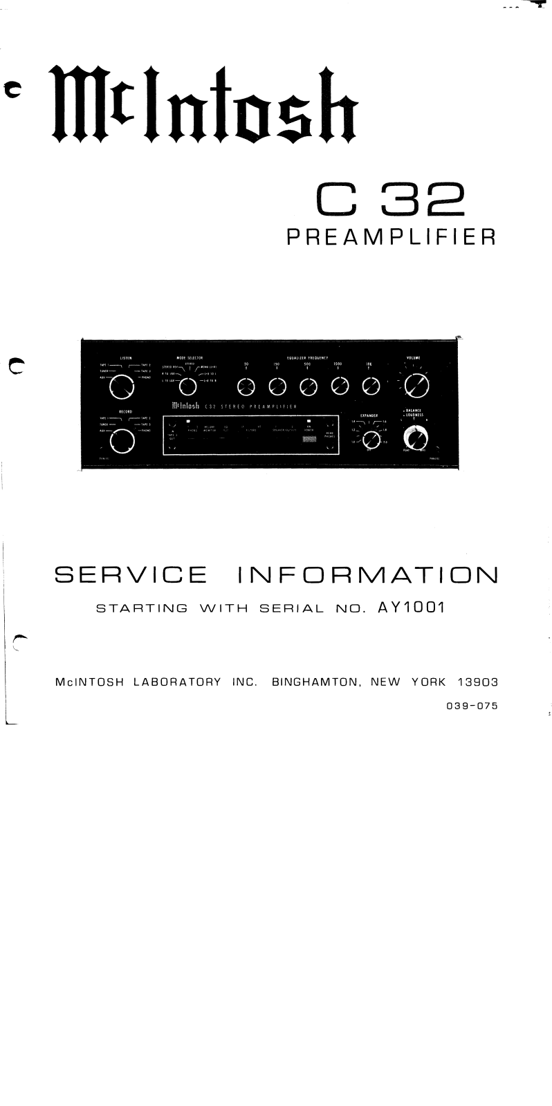 McIntosh C-32 Service manual