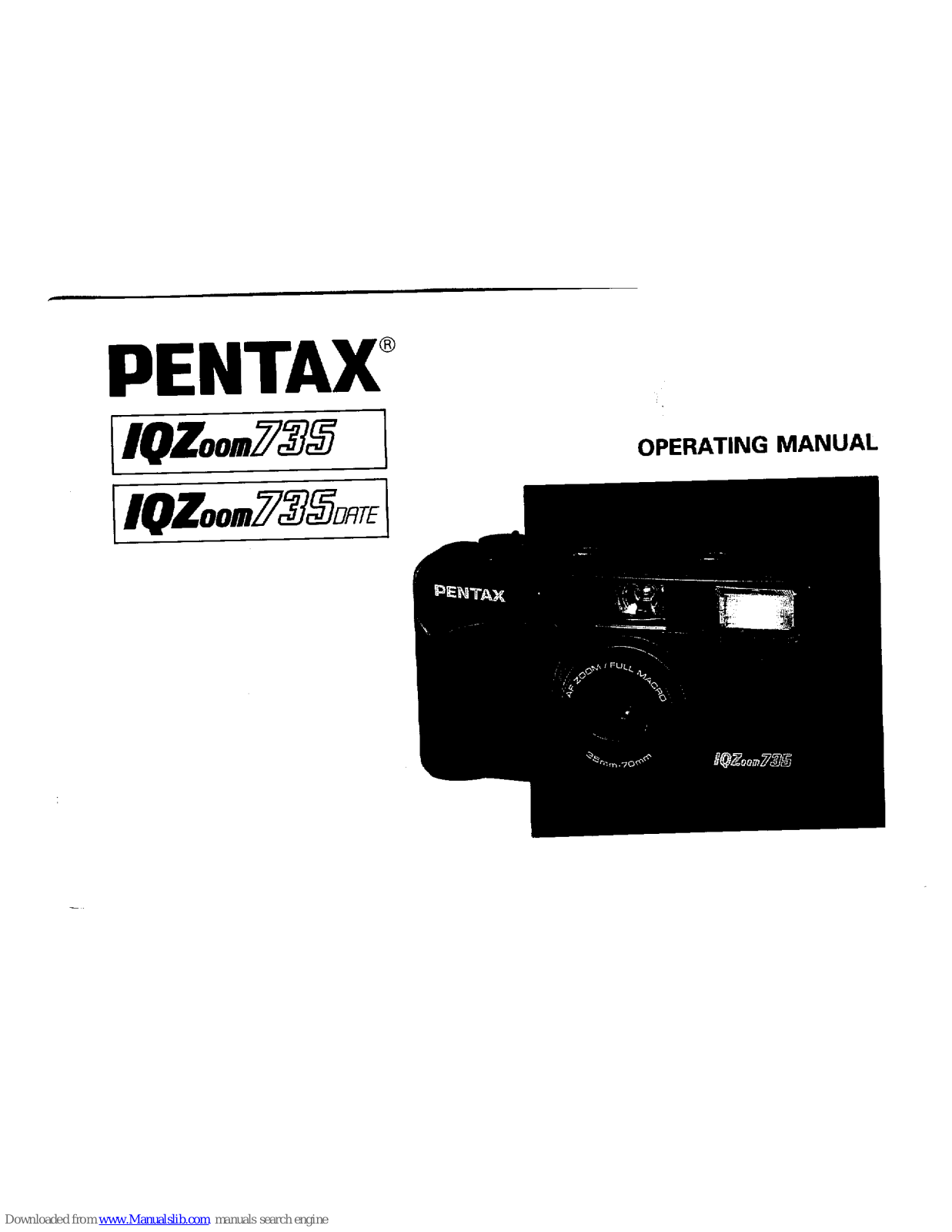 Pentax IQZoom 735 Date Operating Manual