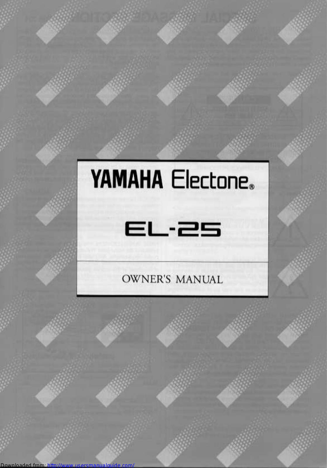 Yamaha Audio EL-25 User Manual