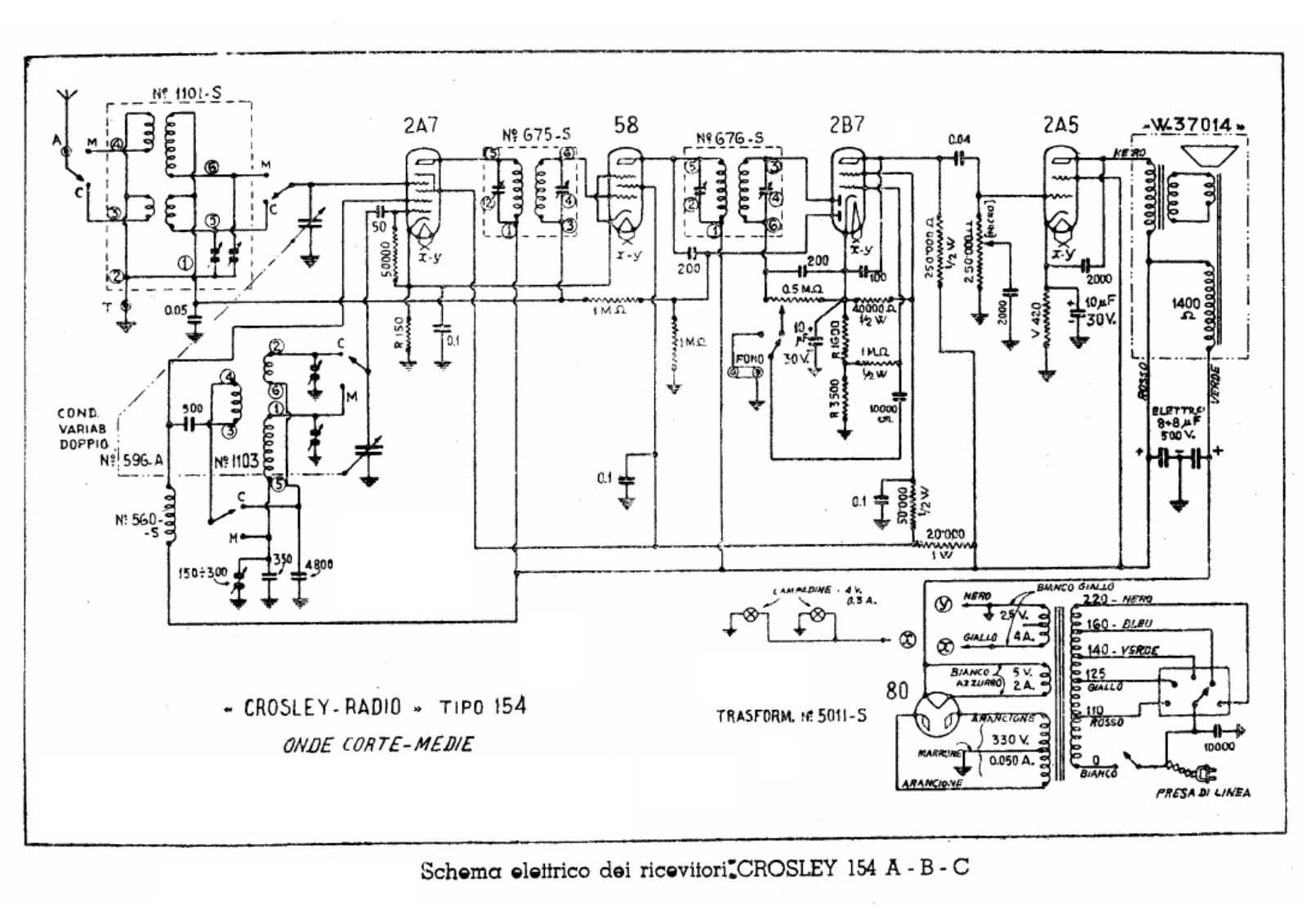 Siare Crosley 154abc schematic