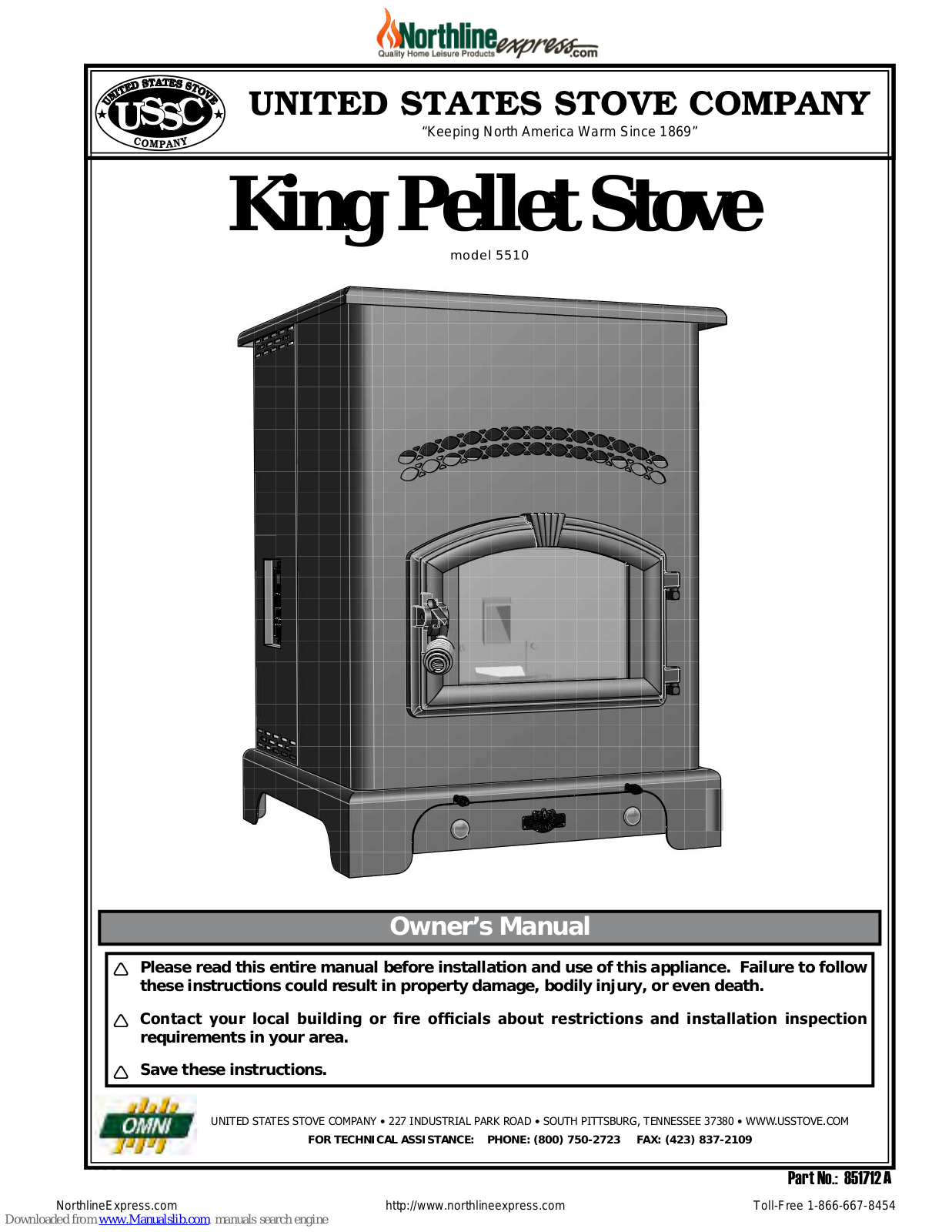 United States Stove Company King, King 5510 Owner's Manual