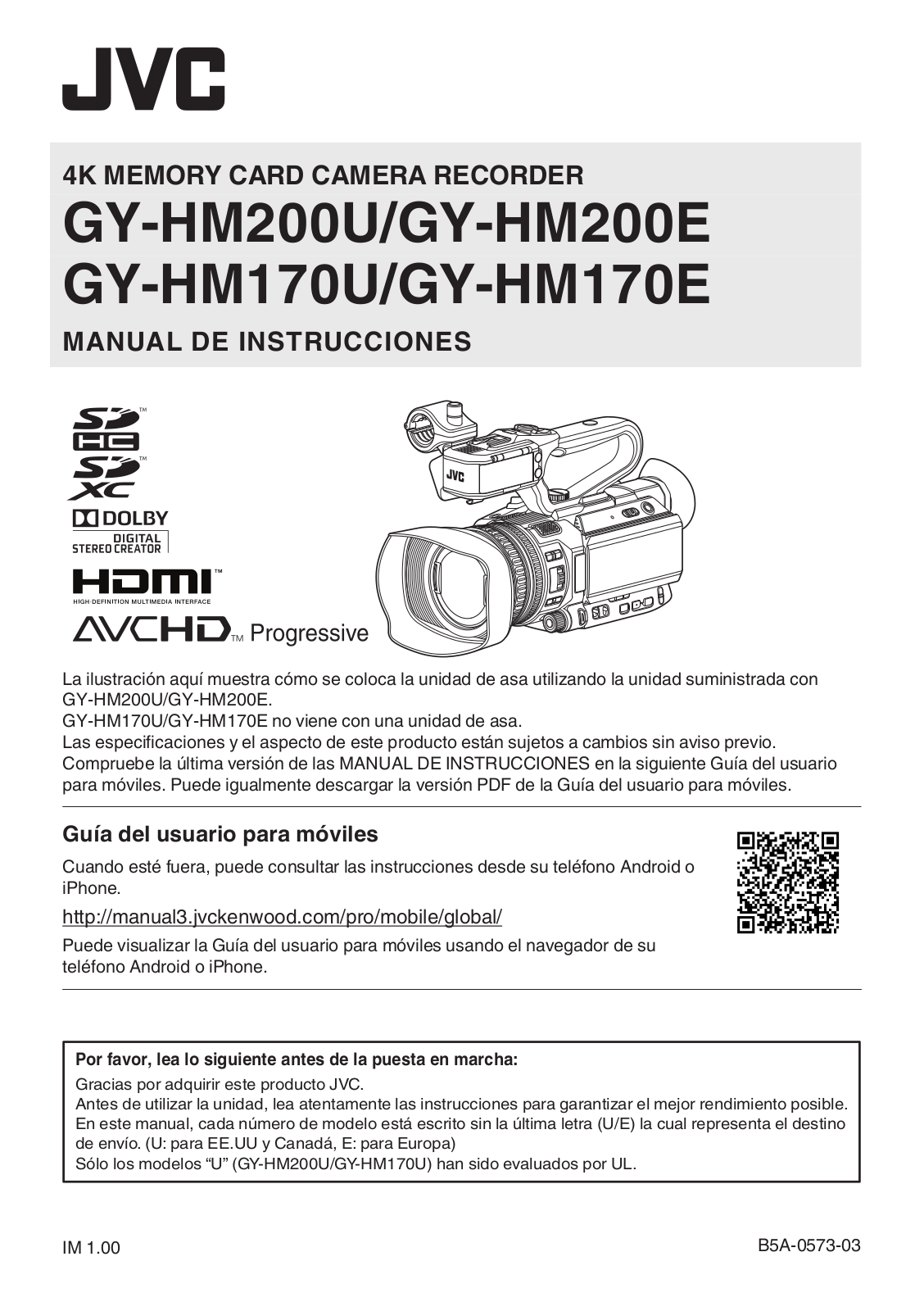 JVC GY HM170E, HM170U Instruction Manual