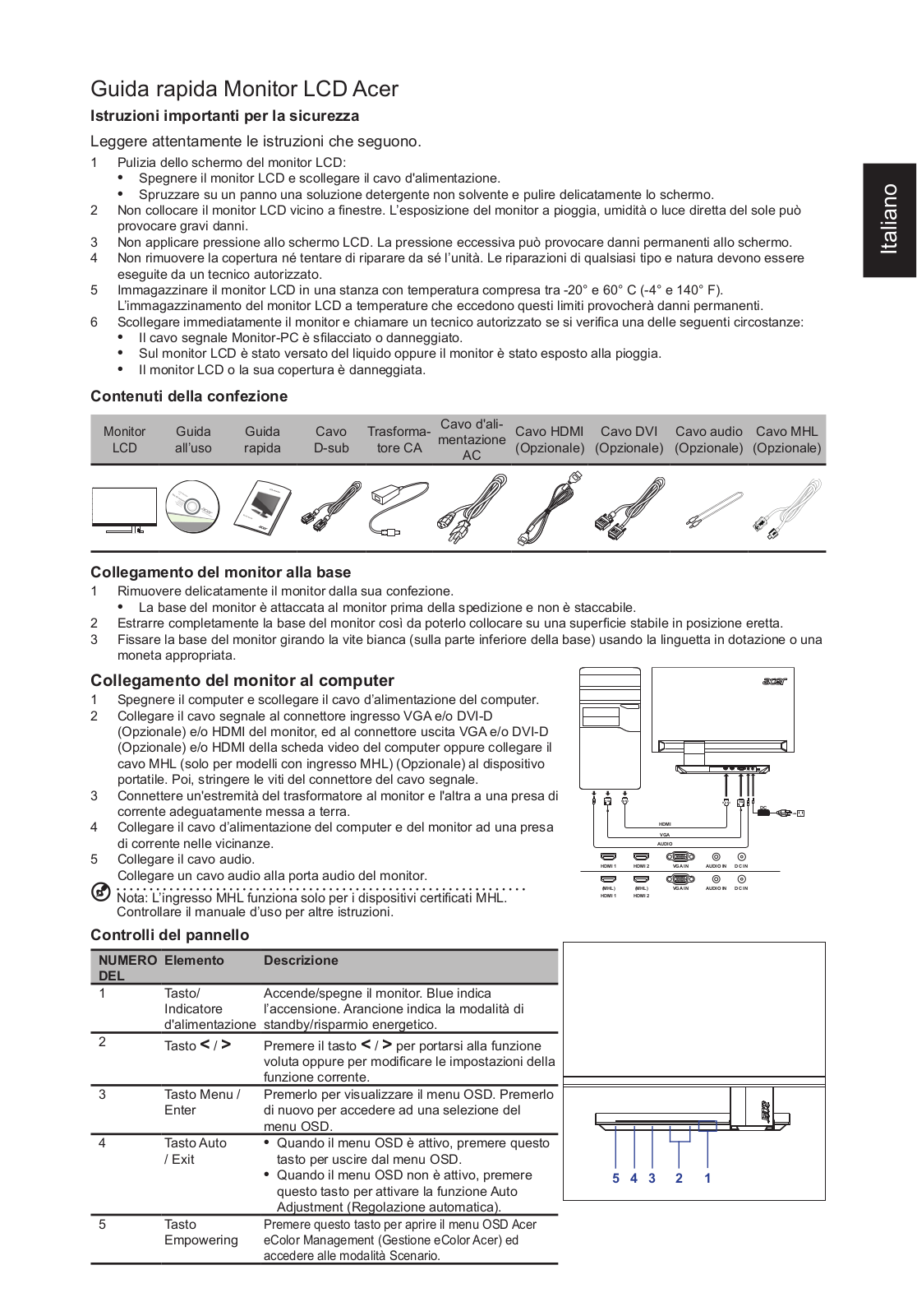 Acer S276HL, S236HL User Manual