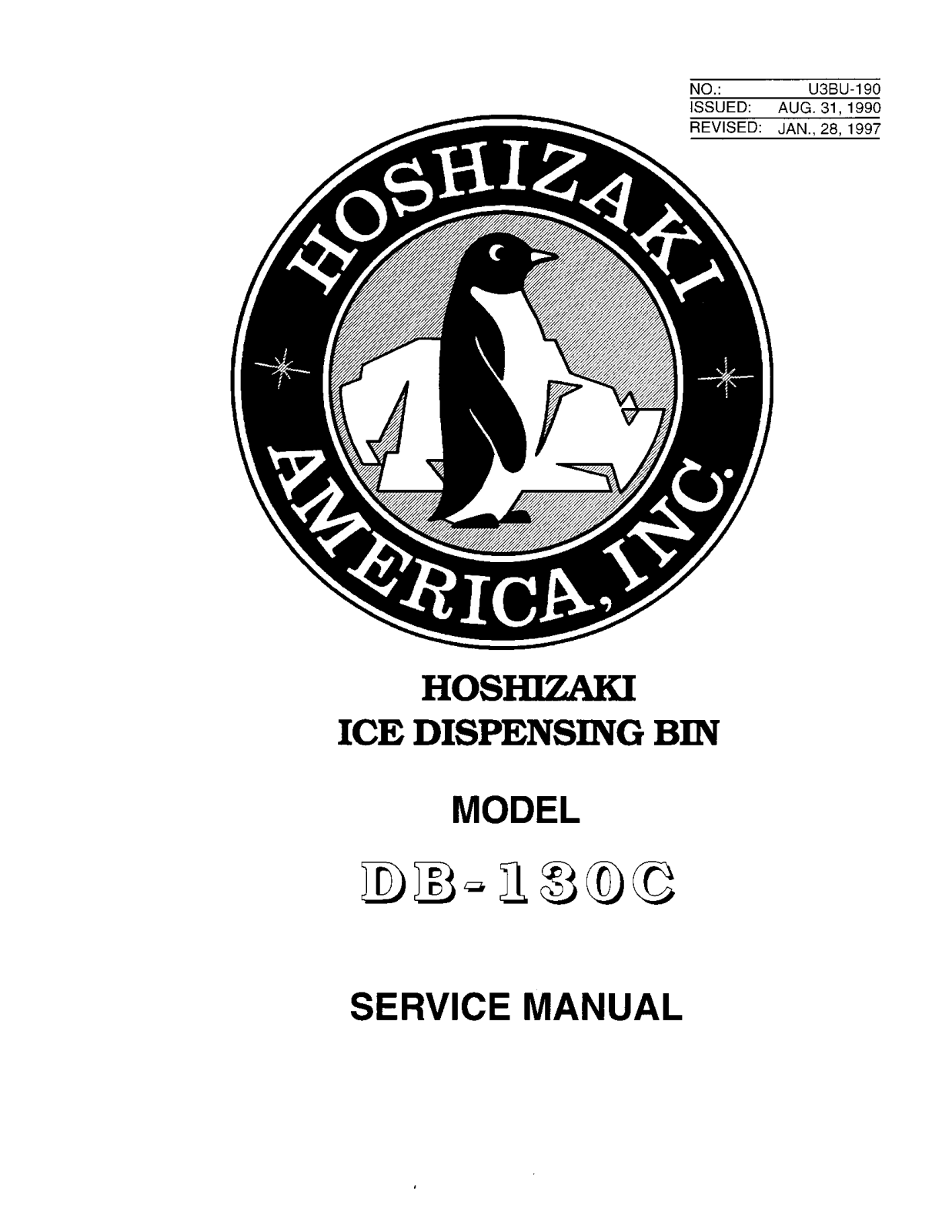 Hoshizaki America DB-130C Service Manual