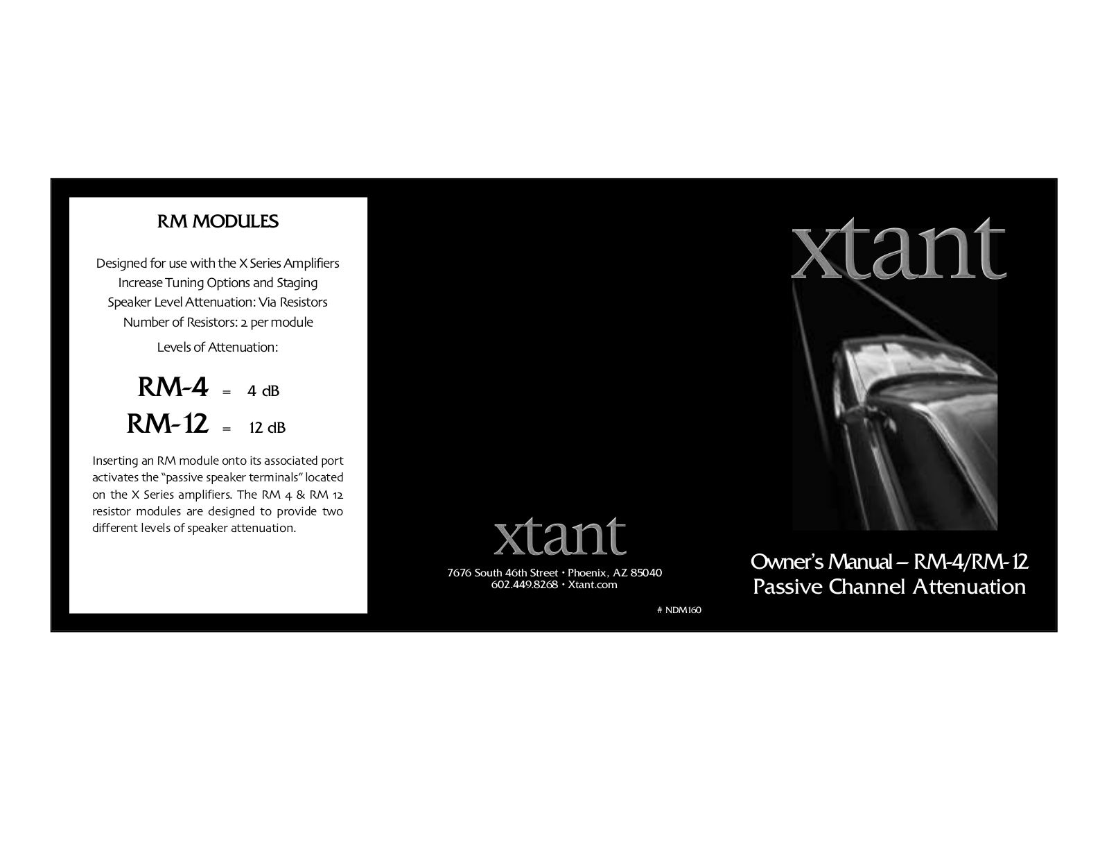 Xtant Technologies RM-12, RM-4 Owners manual