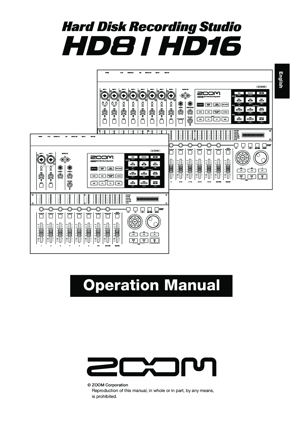 Zoom HD8, HD16 User Manual