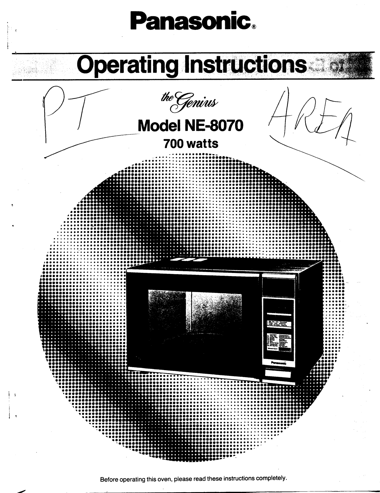 Panasonic ne-8070 Operation Manual