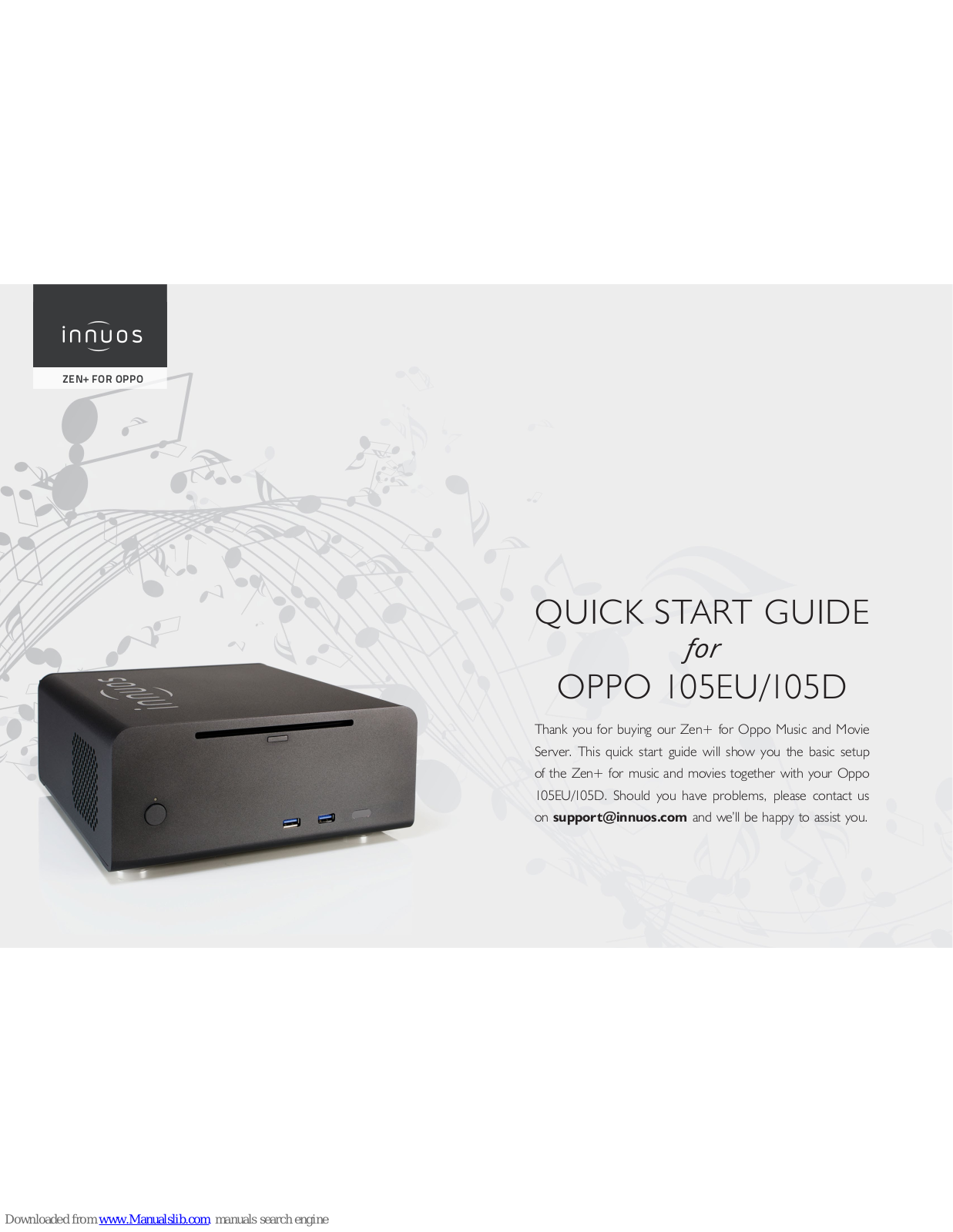 innuos Zen+, OPPO 105EU, OPPO 105D Quick Start Manual - ManualMachine.com