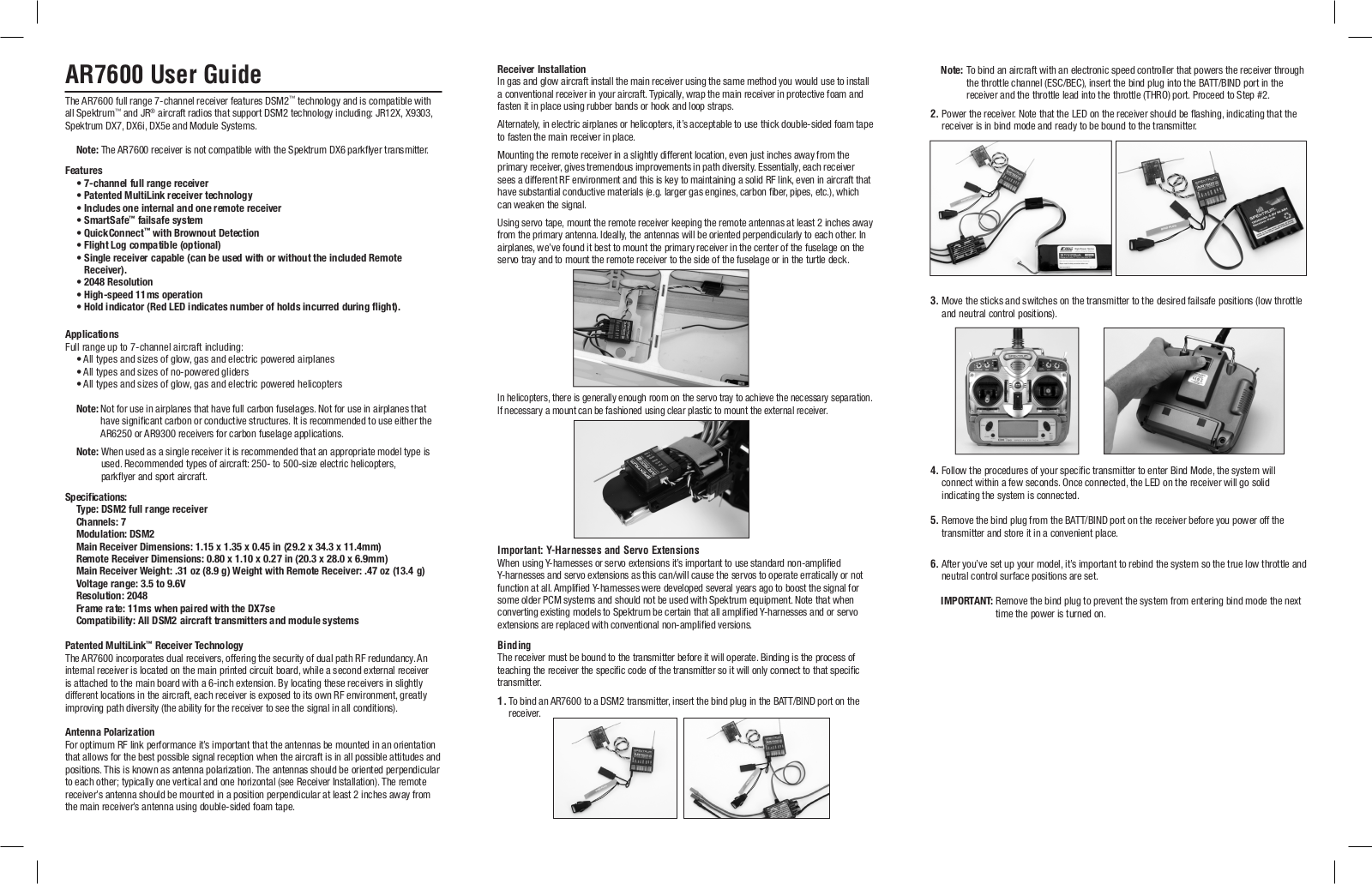 Spektrum SPMAR7600 User Manual