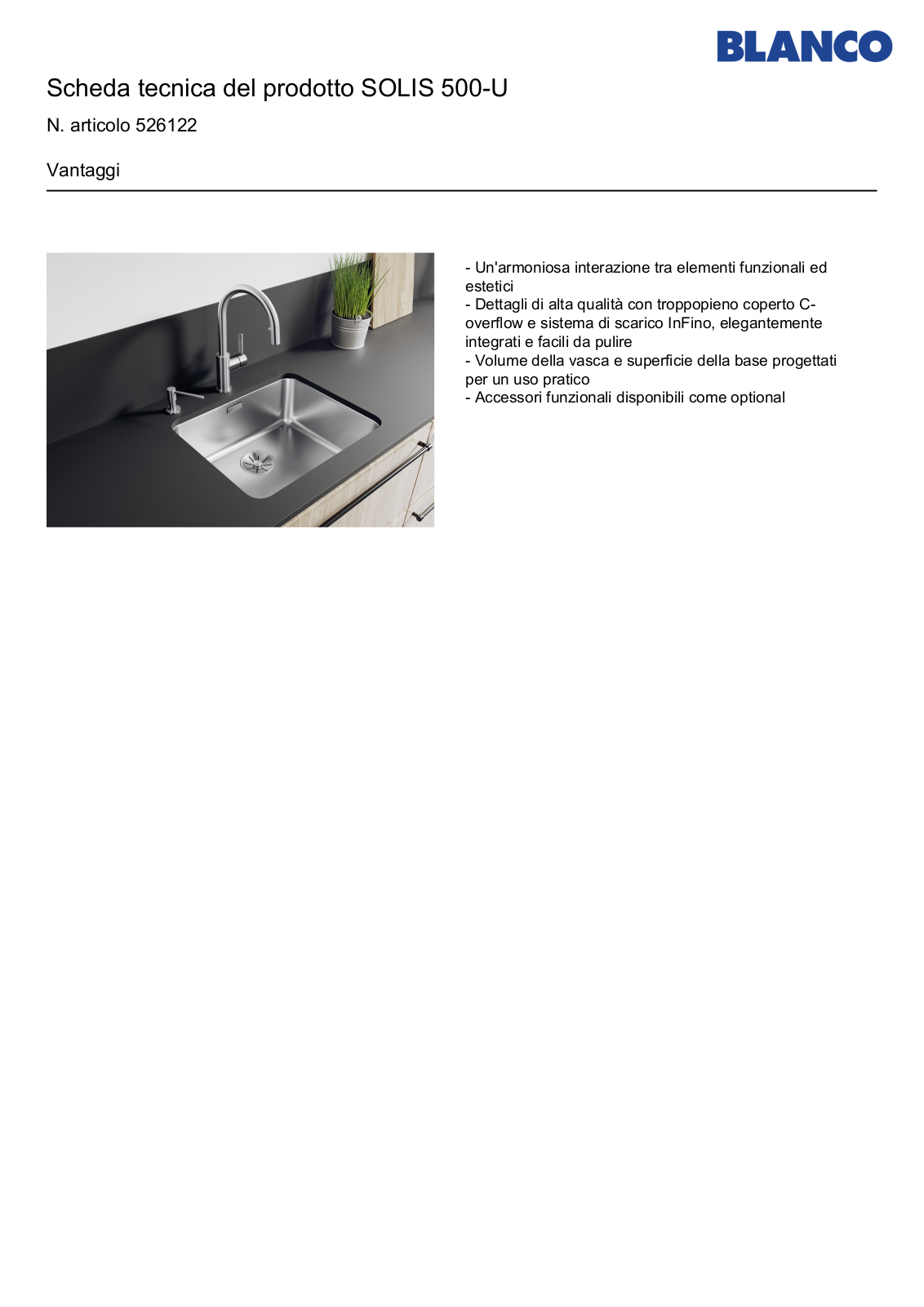 Blanco SOLIS-500-U Specifications - ManualMachine.com