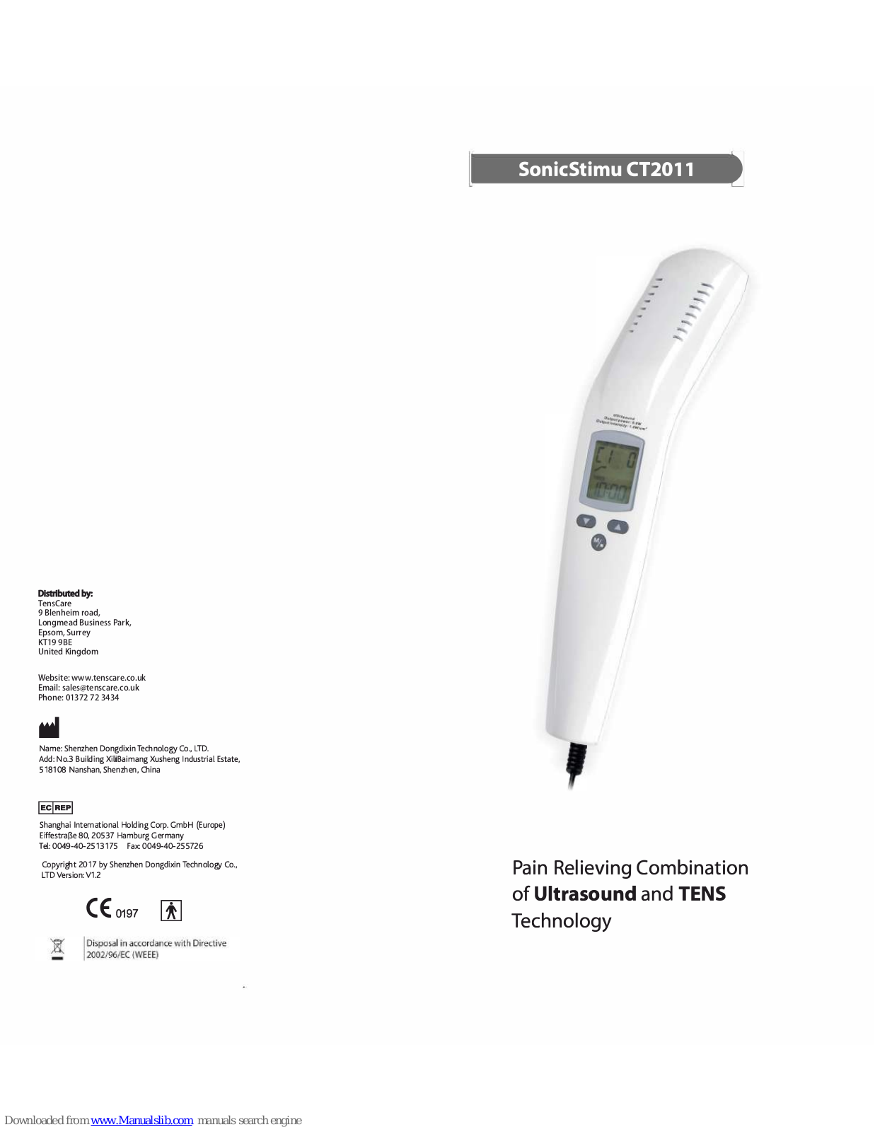 TensCare SonicStimu CT2011 User Manual