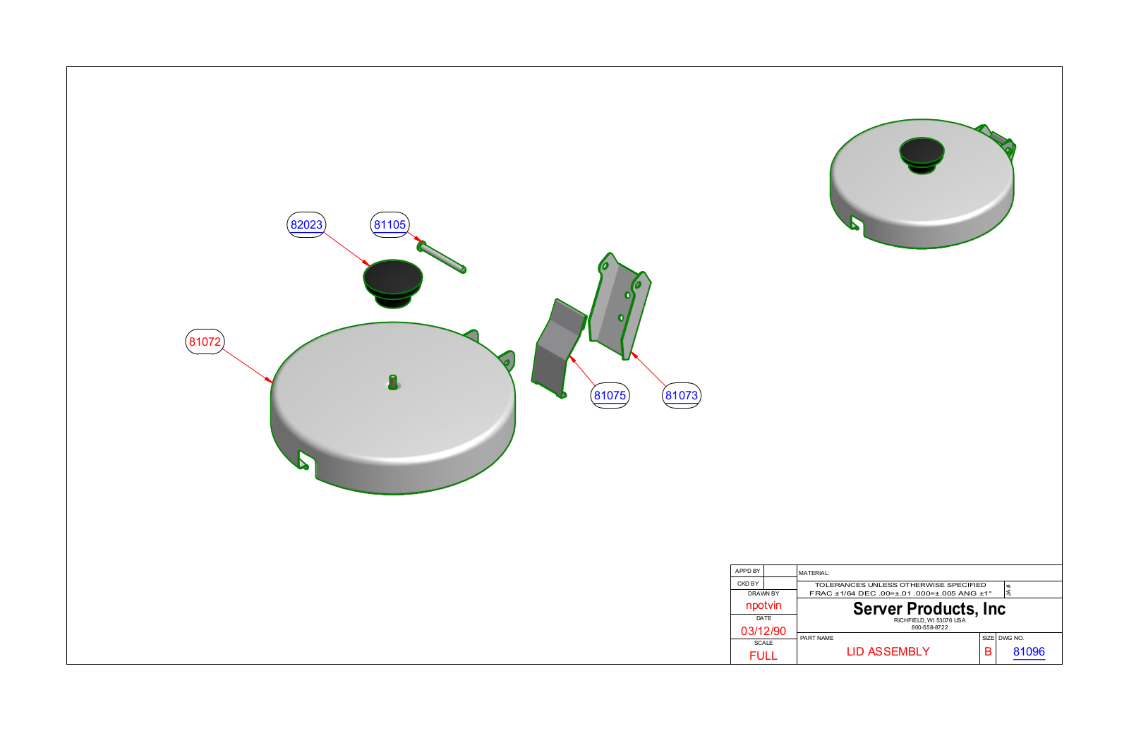 Server 81096 Parts Manual