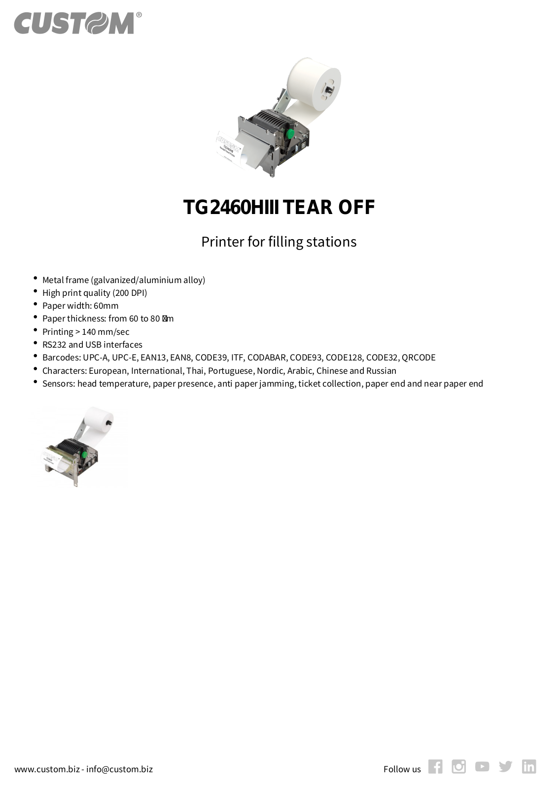 CUSTOM 915CG040200300 Product Data Sheet