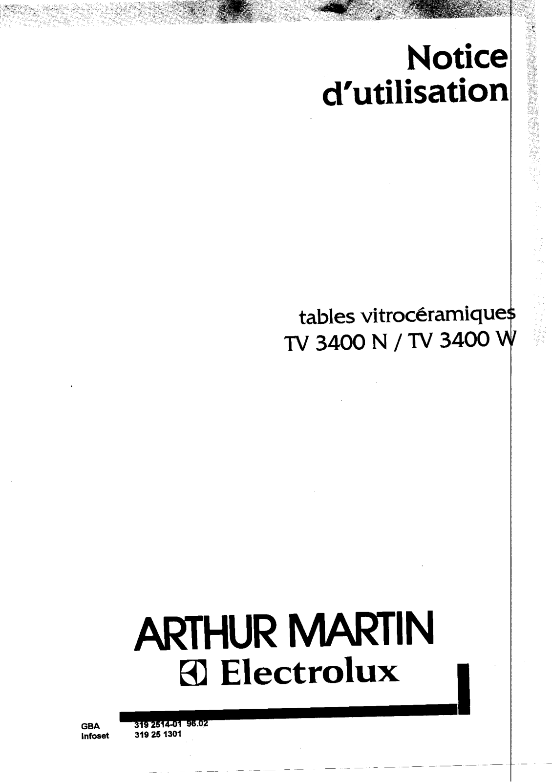Arthur martin TV3400N, TV3400W User Manual