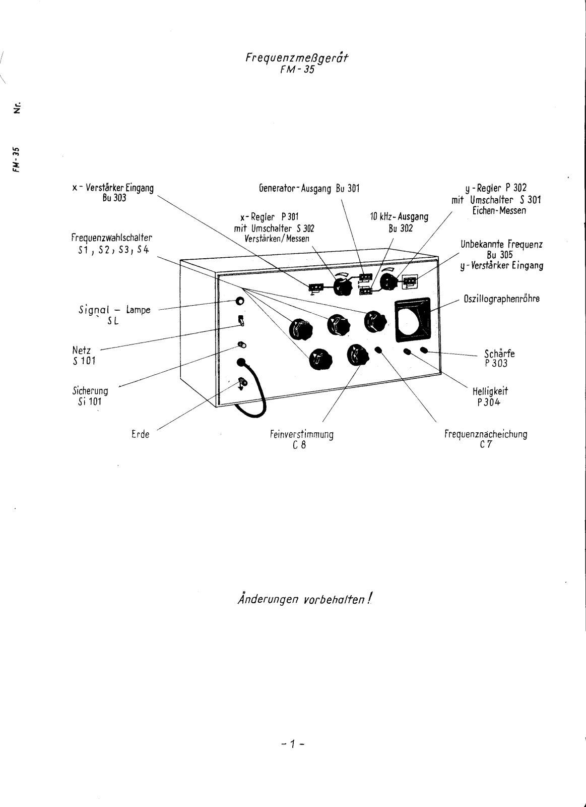 Wandel & Goltermann FM-35 Service manual