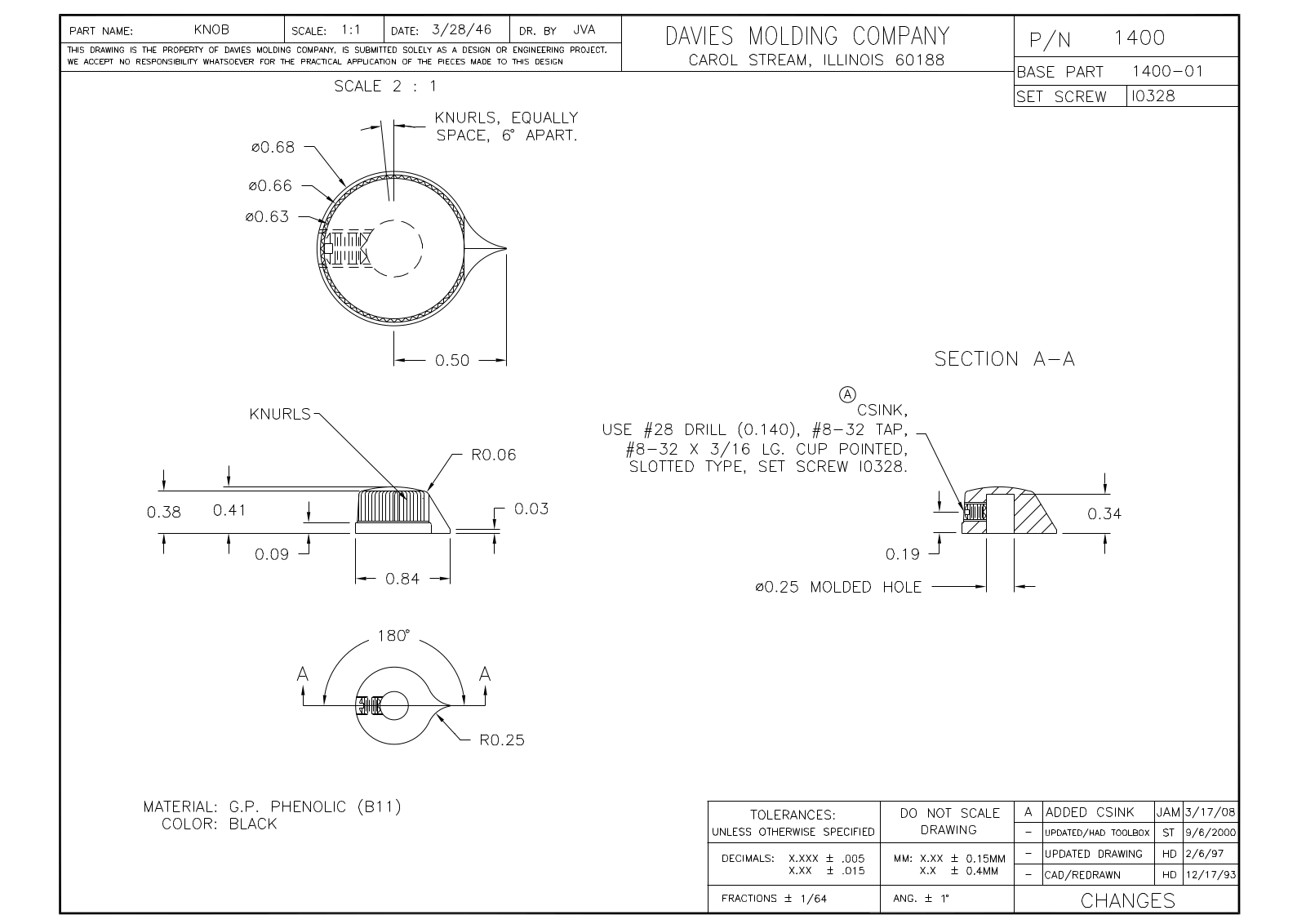 Davies Molding 1400 Reference Drawing