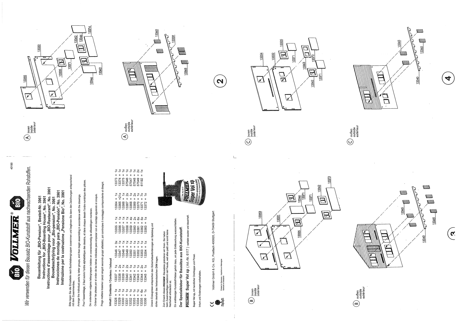 Vollmer 3961 Instructions