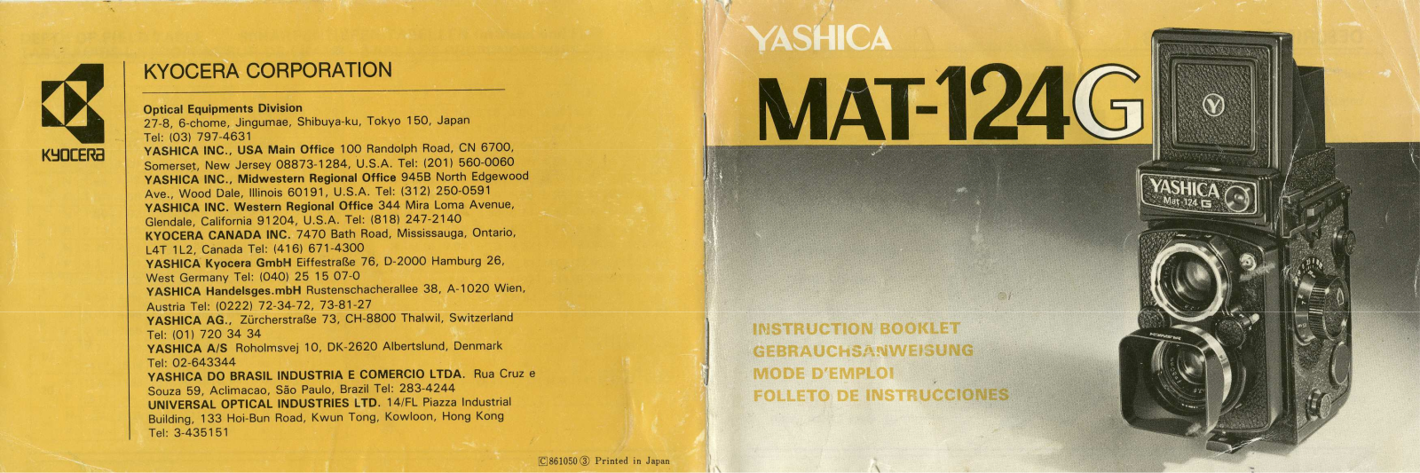 Yashica MAT 124G Instruction Booklet