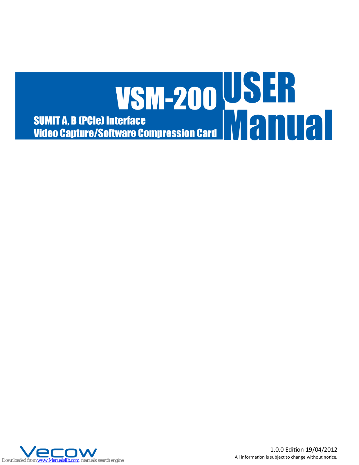 Vecow VSM-200 User Manual