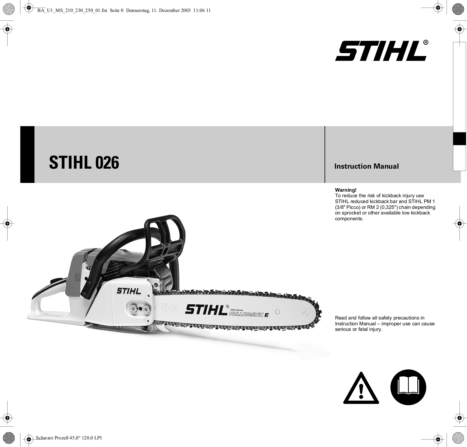 STIHL 026 User Manual