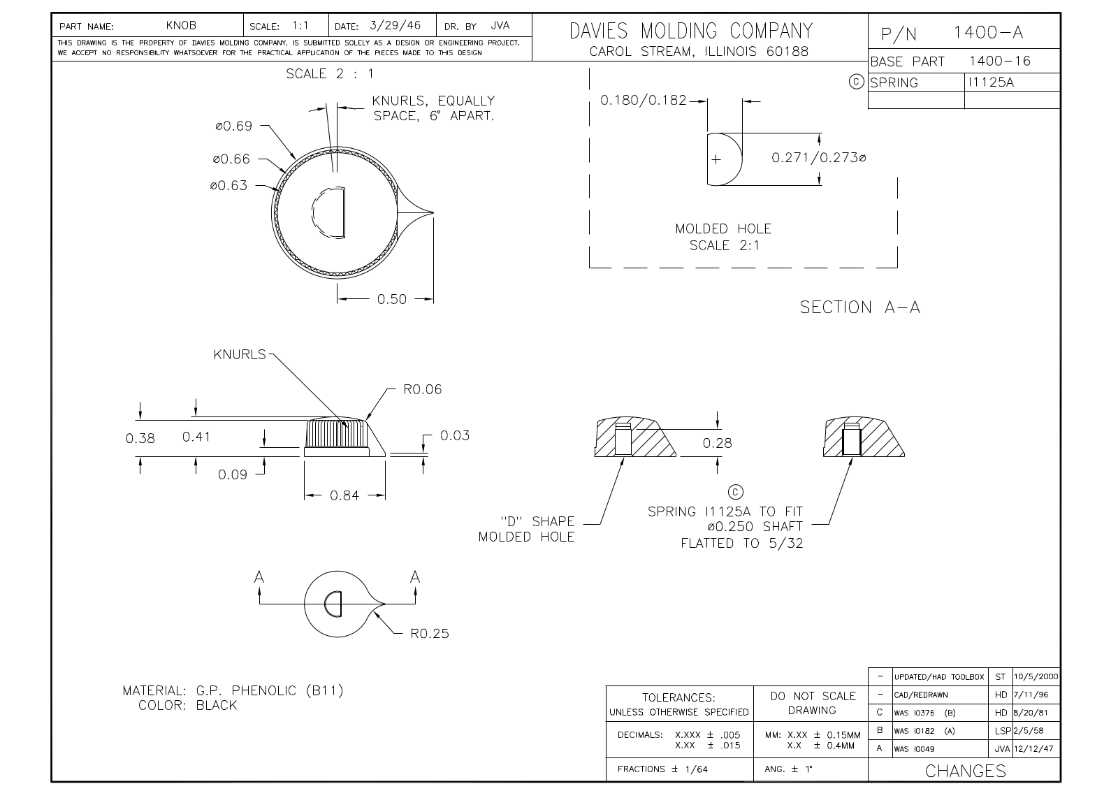 Davies Molding 1400-A Reference Drawing