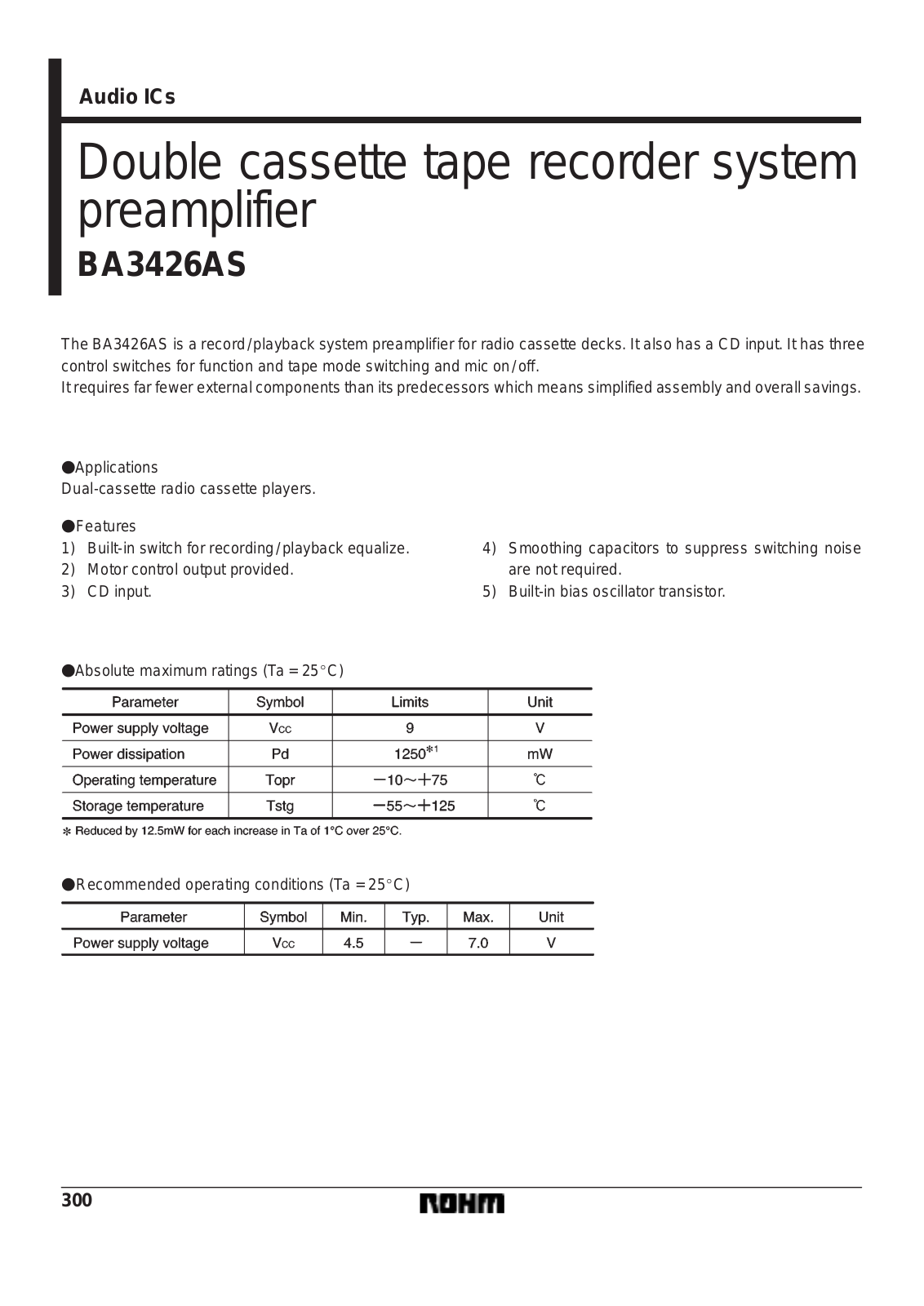 ROHM BA3426AS Datasheet