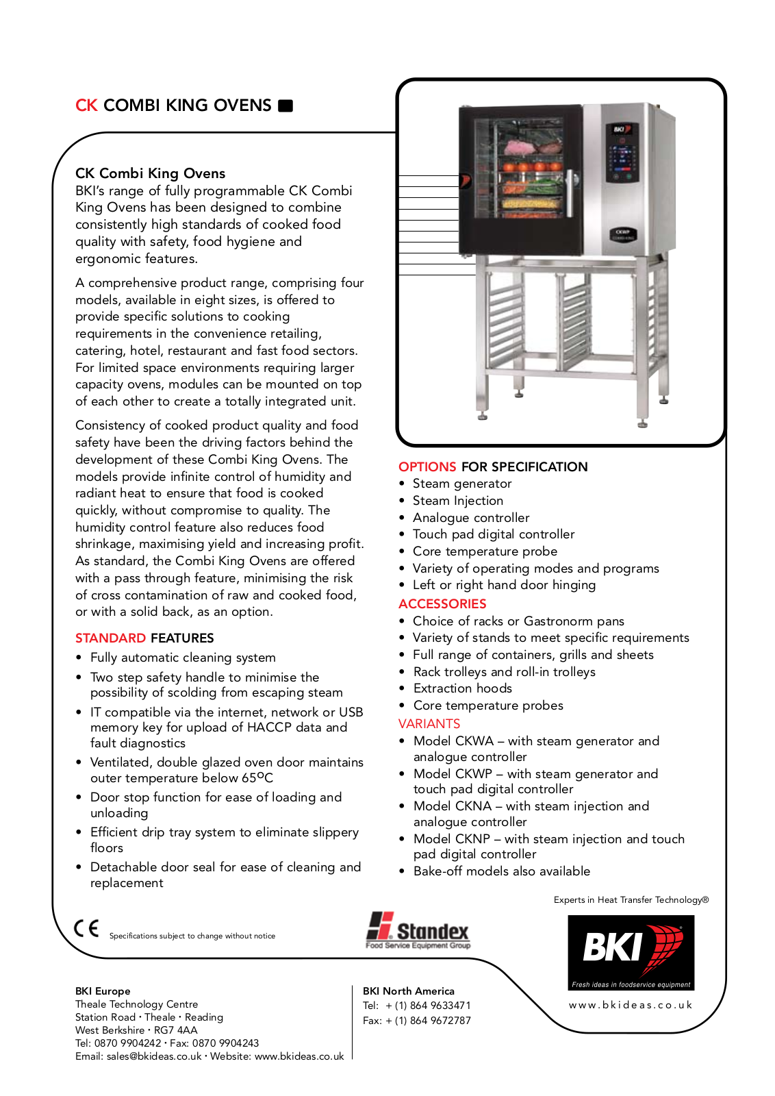 BKI CK Specifications