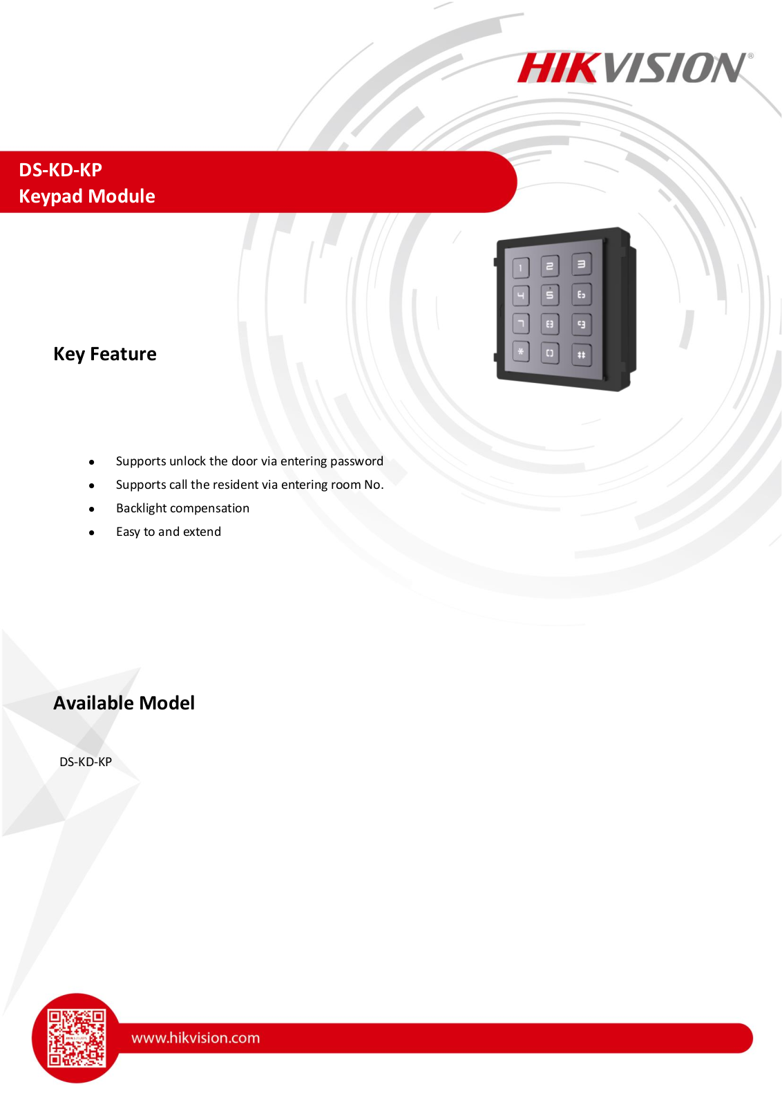 Hikvision DS-KD-KP User Manual