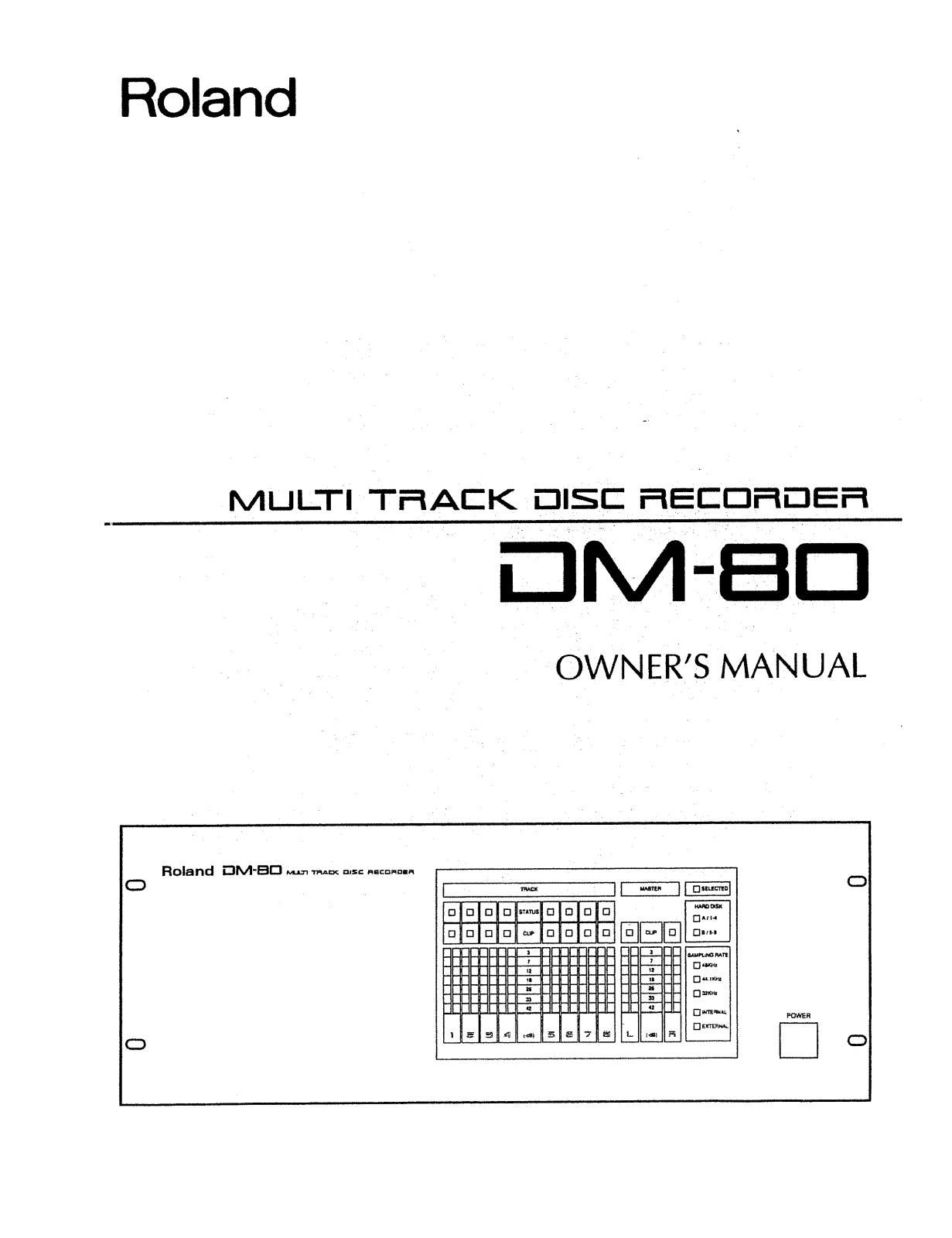 Roland Corporation DM-80 Owner's Manual