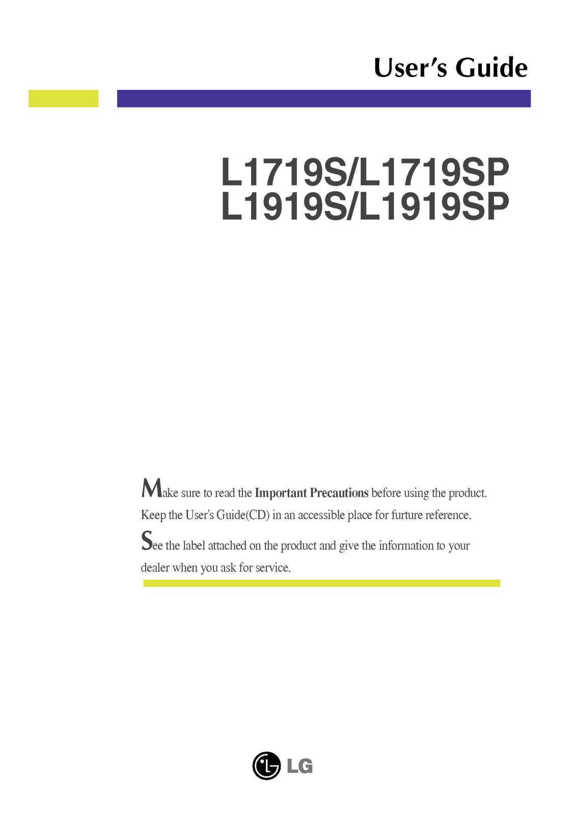 LG L1719S-SF, L1719S-BF User Manual